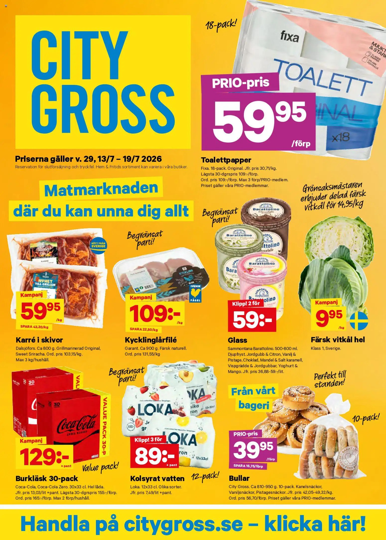 Förhandsgranska reklamblad City Gross erbjudanden från butik City Gross gäller från 13/07/2026