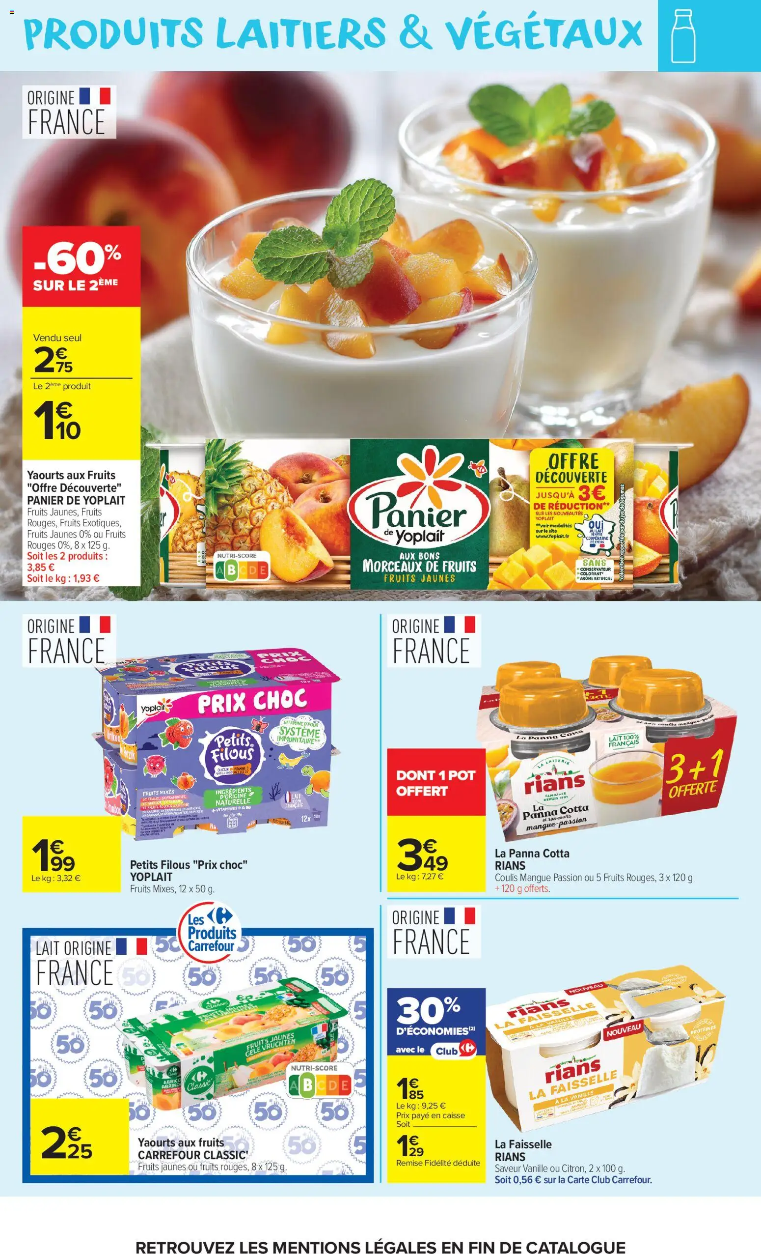 Prévisualisation de Carrefour Market catalogue du magasin Carrefour Market formulaire valide 27/10/2026 - Fromage, Fruits, Pêche, Vanille, Fromage blanc, Produits laitiers, Panier de Yoplait, Yaourts