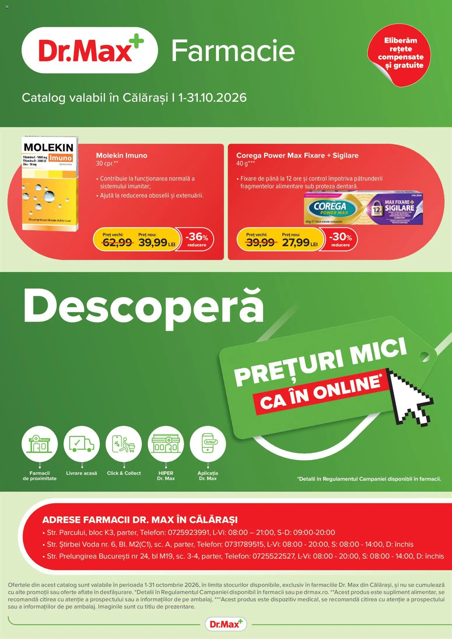 Previzualizarea de cataloage: Dr.Max Dr.Max Catalog Calarasi valabil de la 01.10.2026 - Telefon, Mici, Power, Cremă