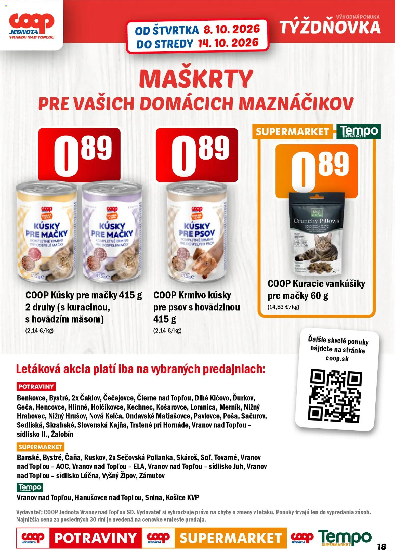 Náhľad COOP Jednota letáku platného od 08.10.2026