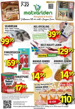 Förhandsgranska reklamblad Matvärlden erbjudanden från butik Matvärlden gäller från 12/10/2026