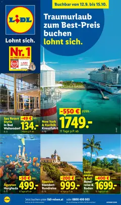 Vorschau der Angebote: Lidl Lidl September/Oktober Reise-Highlights gültig ab 12.09.2026