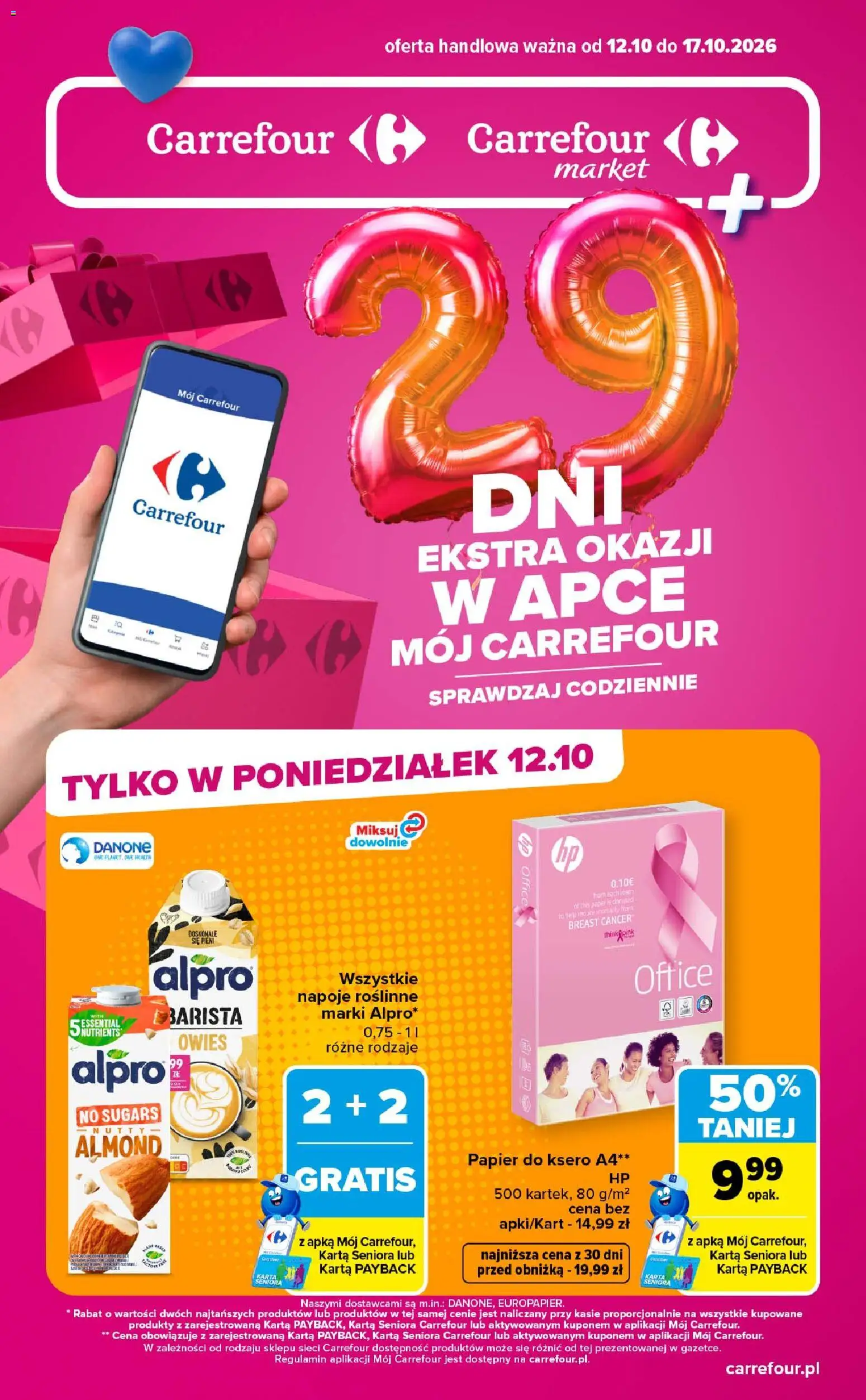 Pogląd gazetki "Carrefour gazetka - Market" ze sklepu Carrefour ważnej od 12.10.2026 - Karta, Alpro, Napoje, Napoje roślinne