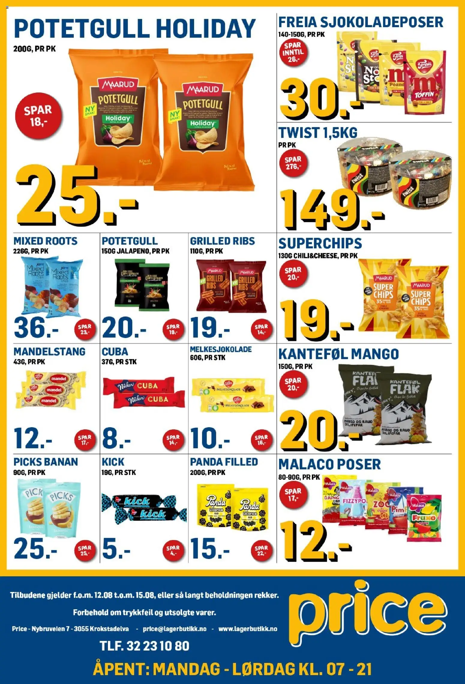 Forhåndsvis Price Lagerbutikk kundeavis fra butikk Price Lagerbutikk gyldig fra 12/08/2026