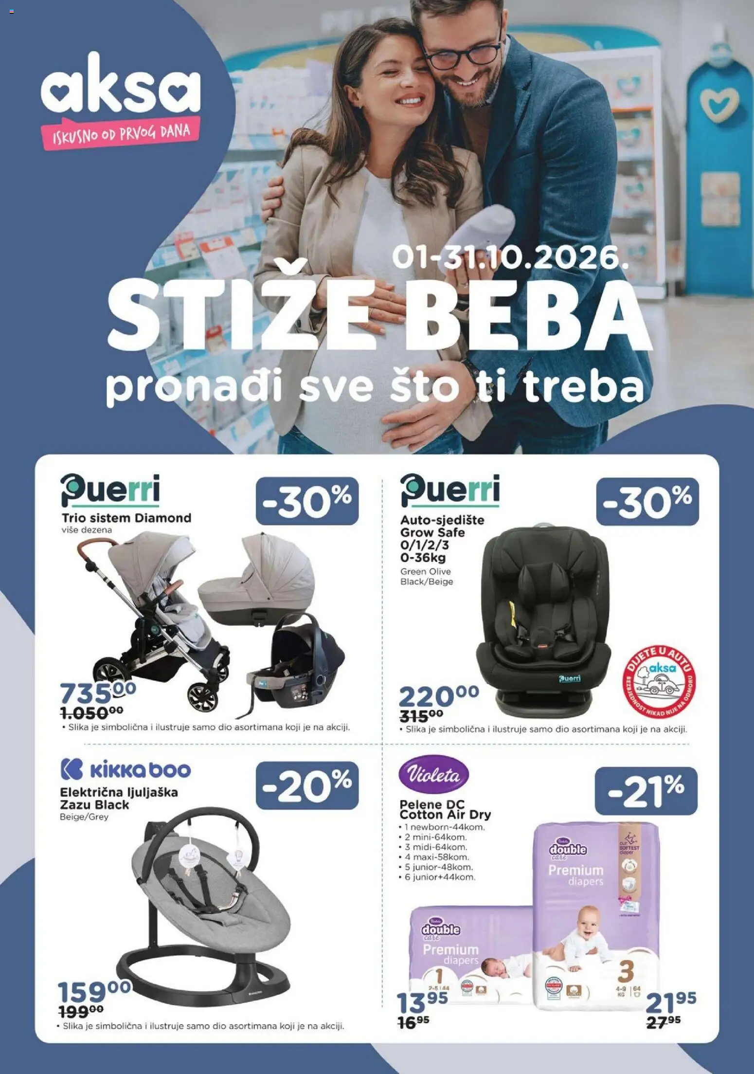 Pregled letka AKSA Stiže beba trgovine AKSA vrijedi od 01.10.2026
