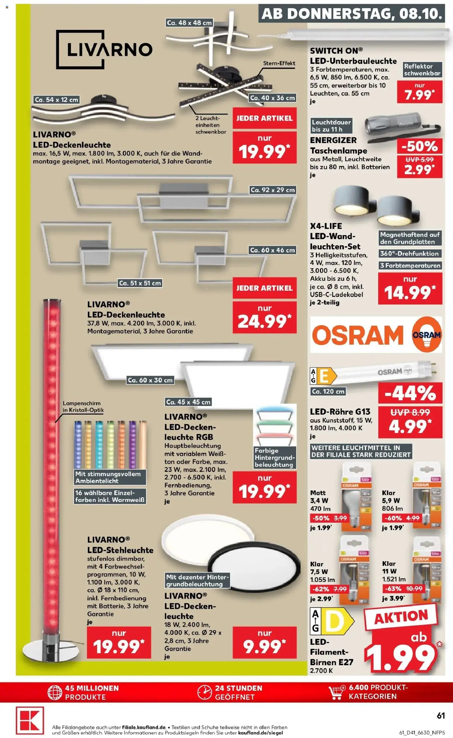 Vorschau von dem Prospekt des Geschäftes Kaufland, gültig ab dem 08.10.2026 - Batterien, Lampenschirm