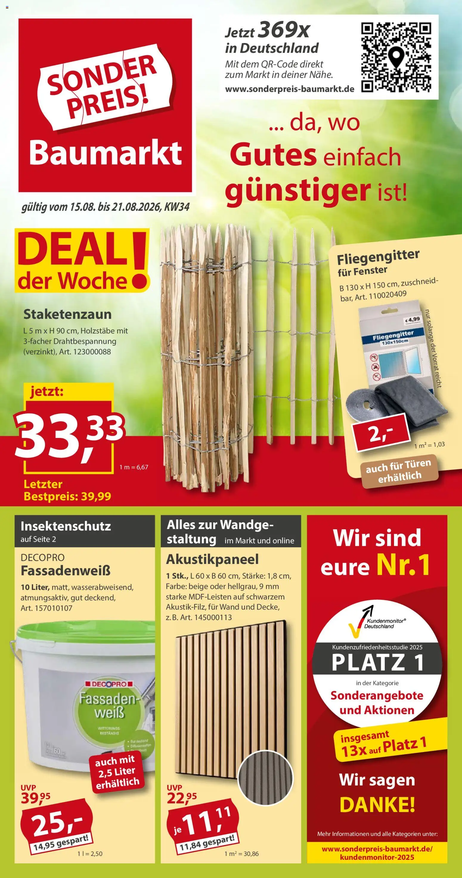 Vorschau von dem Prospekt des Geschäftes Sonderpreis Baumarkt, gültig ab dem 15.08.2026