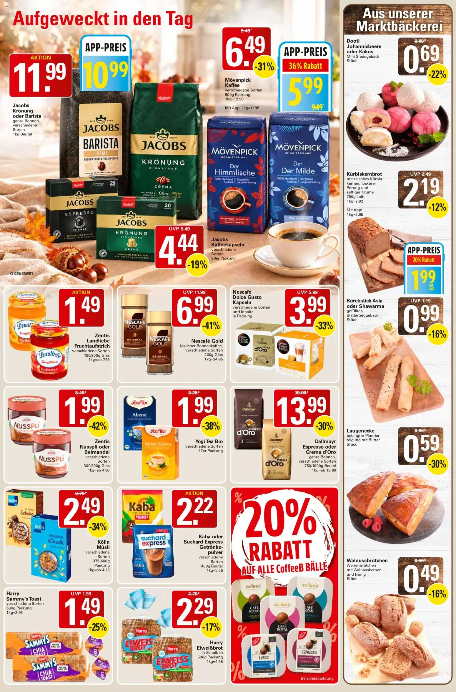 Vorschau von dem Prospekt des Geschäftes WEZ, gültig ab dem 02.11.2026 - Butter, Erdbeeren, Kürbis, Dallmayr, Dolce gusto, Dolce Gusto kapseln, Kolln, Musli