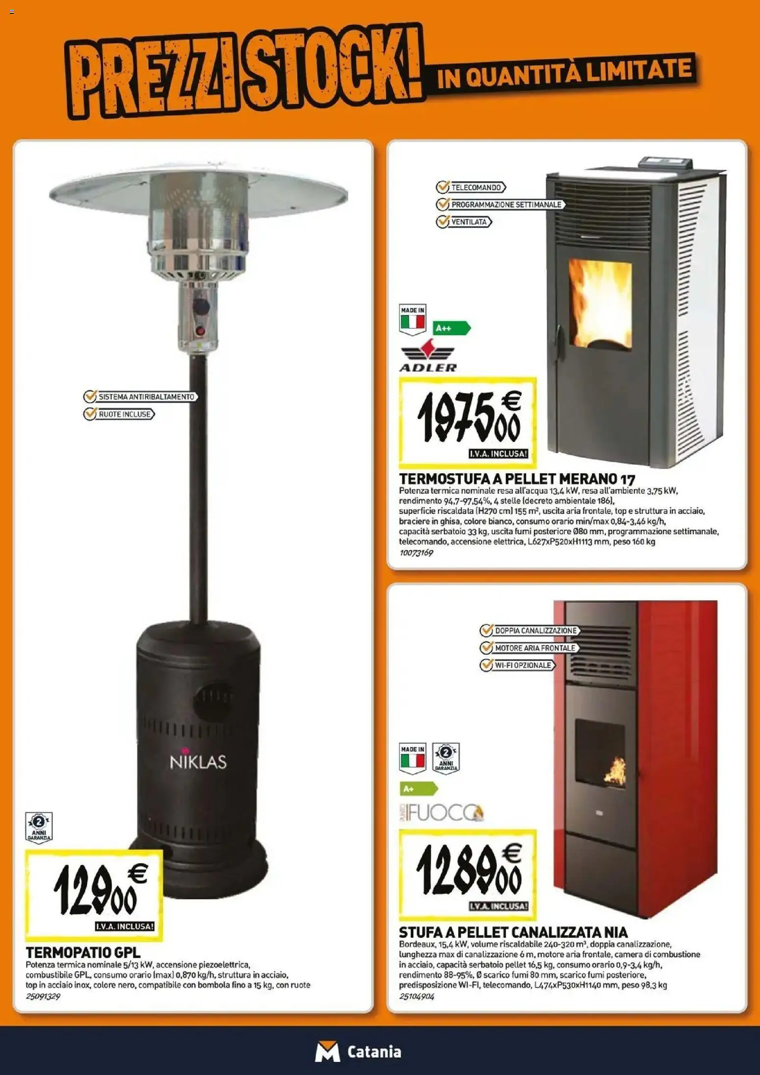 Anteprima dell'opuscolo TECNOMAT catalogo Misterbianco dal negozio TECNOMAT valido da 27/08/2026 - Stufa a pellet, Pellet, Top, Telecomando, Stufa