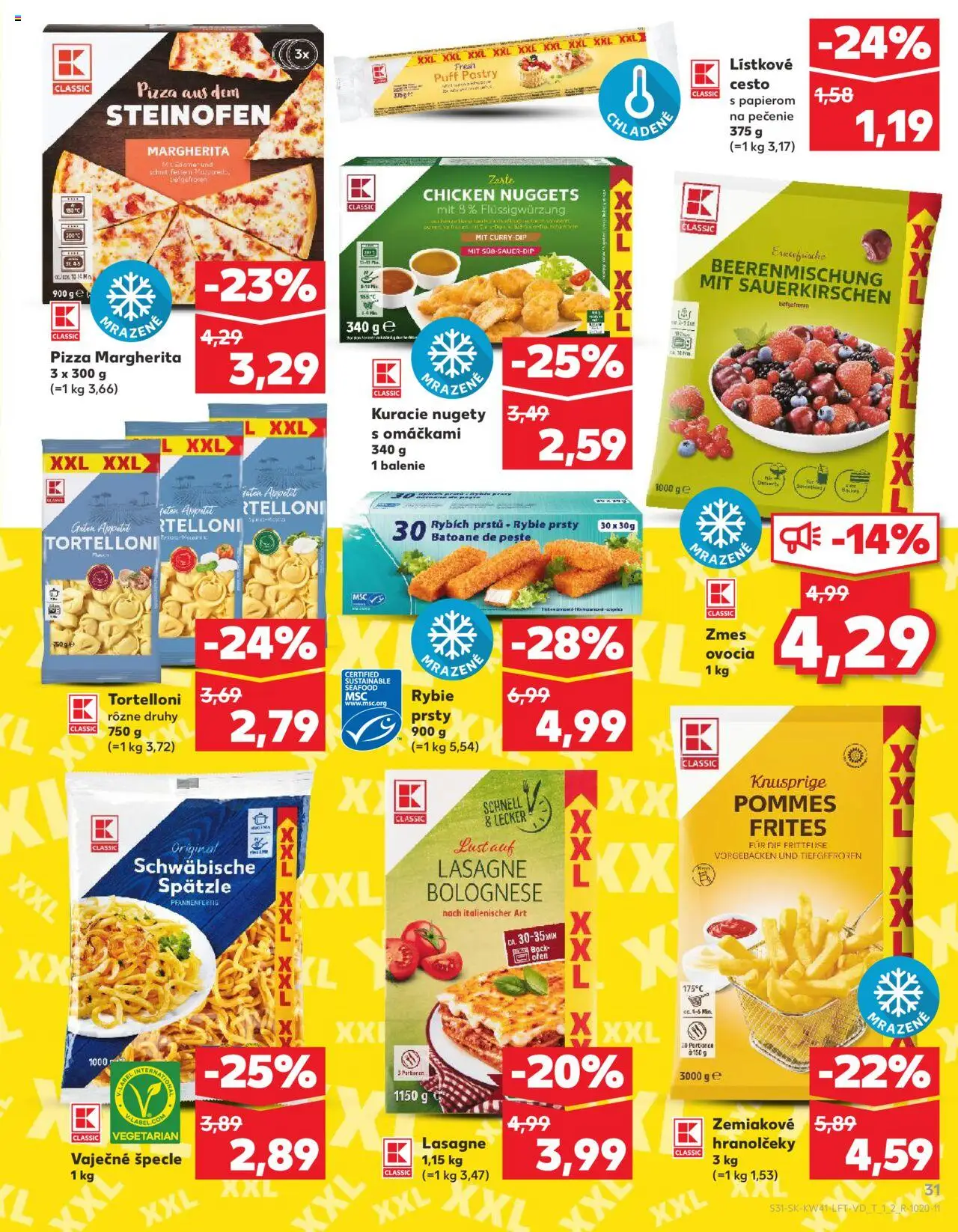 Náhľad Kaufland letáku platného od 09.10.2025 - Pizza, Lasagne, Lístkové cesto