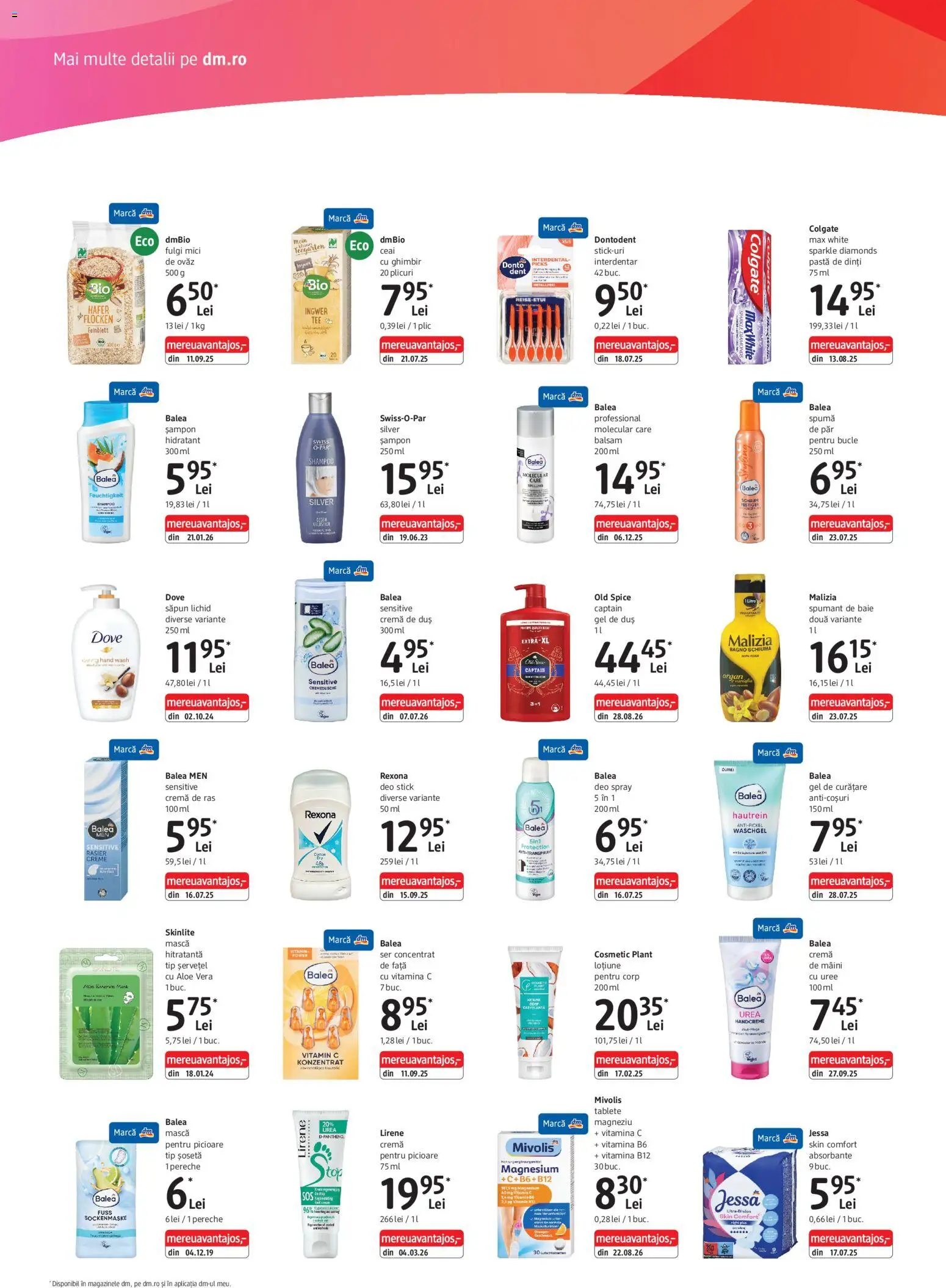 Previzualizarea de cataloage: DM drogeriemarkt DM drogeriemarkt Catalog Express valabil de la 15.10.2026 - Gel de duș, Cremă, Old Spice, Bio, Săpun lichid, Fulgi, Deo spray, Sampon balsam