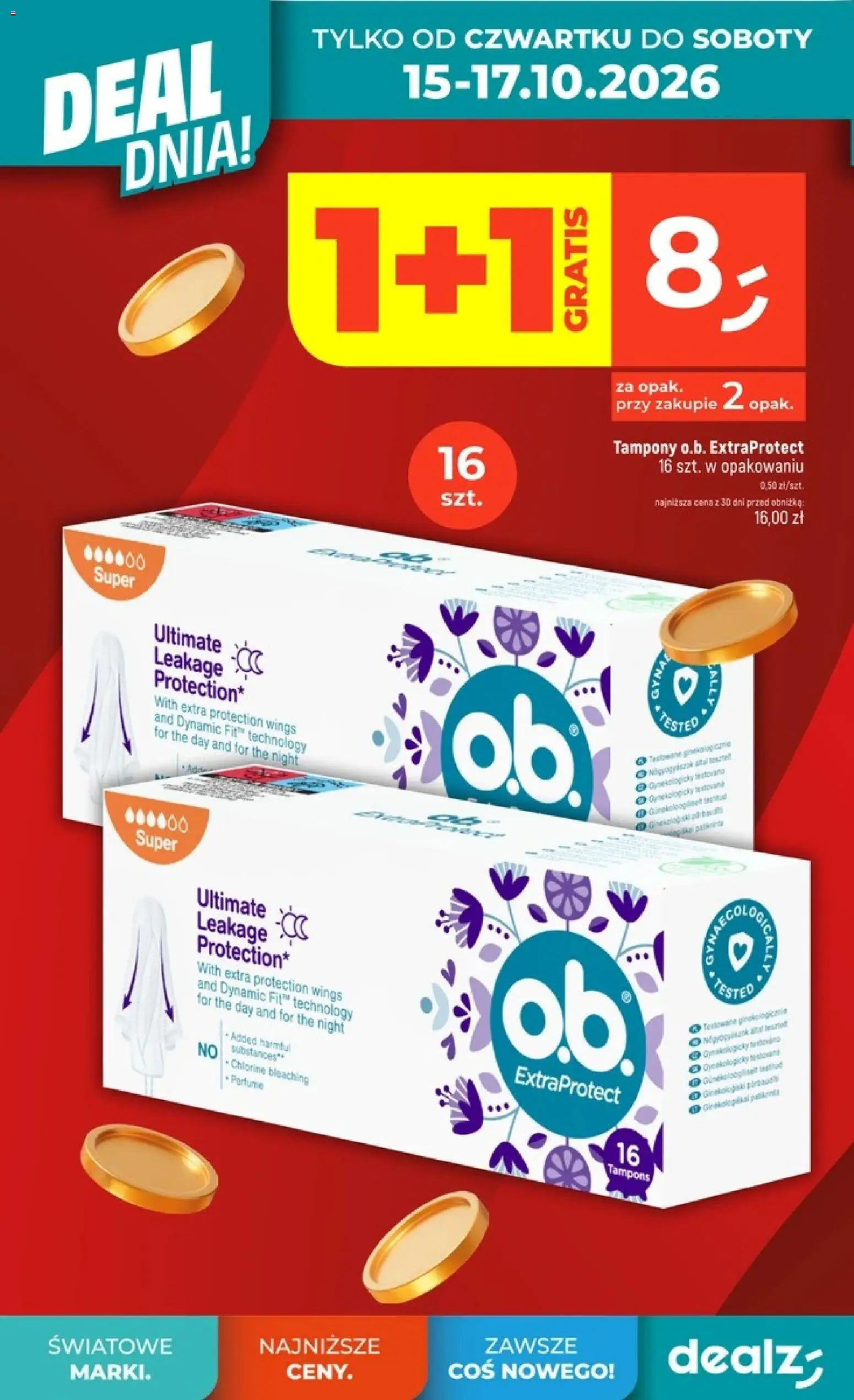 Pogląd gazetki "Dealz gazetka - Deal dnia" ze sklepu Dealz ważnej od 15.10.2026 - Tampony