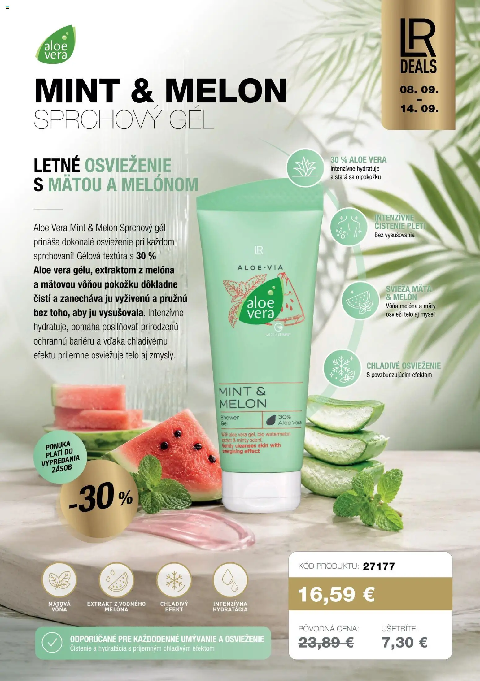 Náhľad LR letáku platného od 08.09.2026 - Aloe Vera, Melón, Sprchový gél