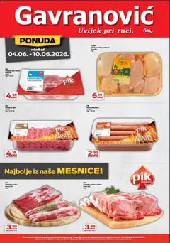 Pregled letka Gavranović Katalog trgovine Gavranović vrijedi od 04.06.2026