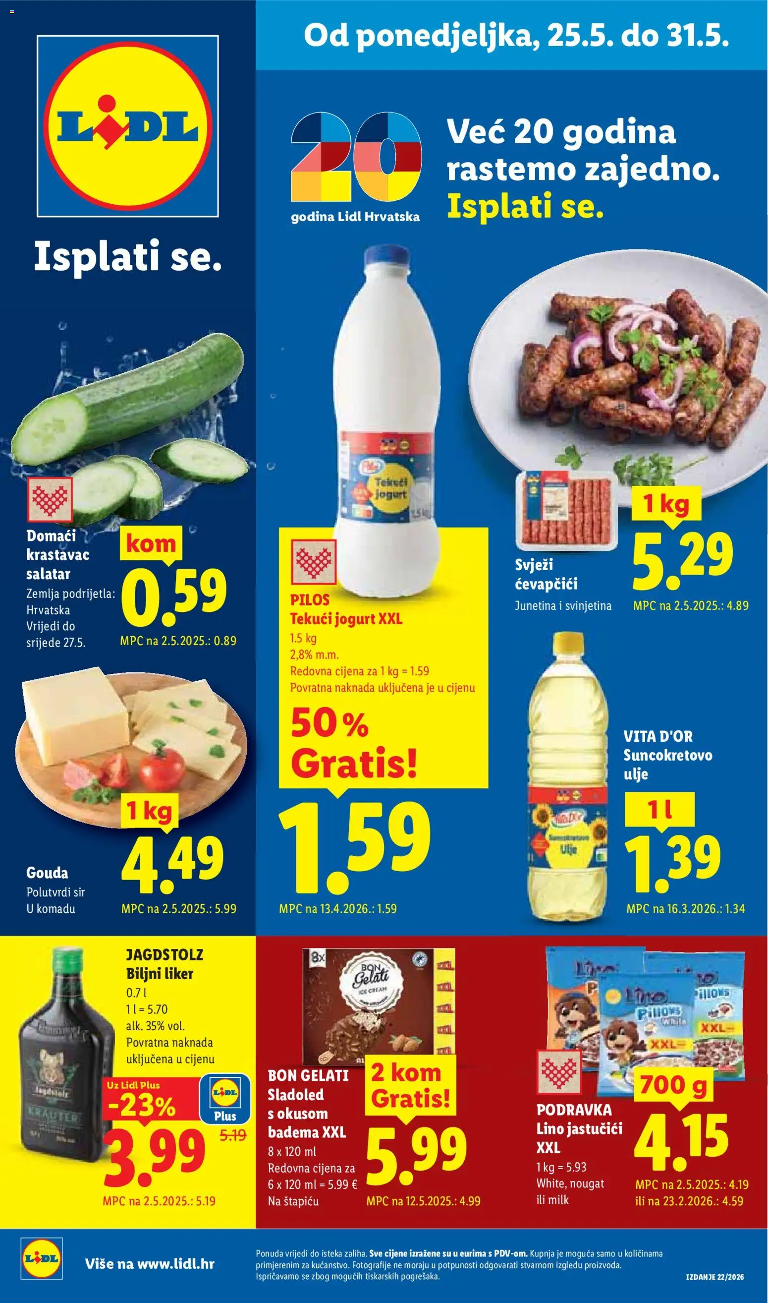 Pregled letka Lidl Katalog trgovine Lidl vrijedi od 25.05.2026