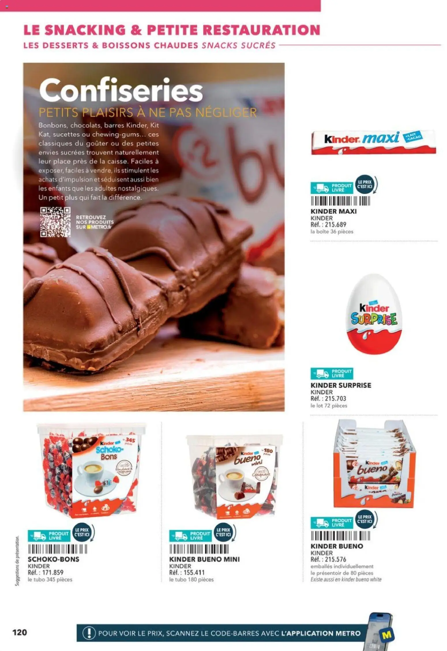 Prévisualisation de Boulangers Pâtissiers du magasin METRO formulaire valide 30/04/2026 - Snacks, Livre, Kinder Bueno, Confiseries, Sucettes, Boissons, Kinder maxi