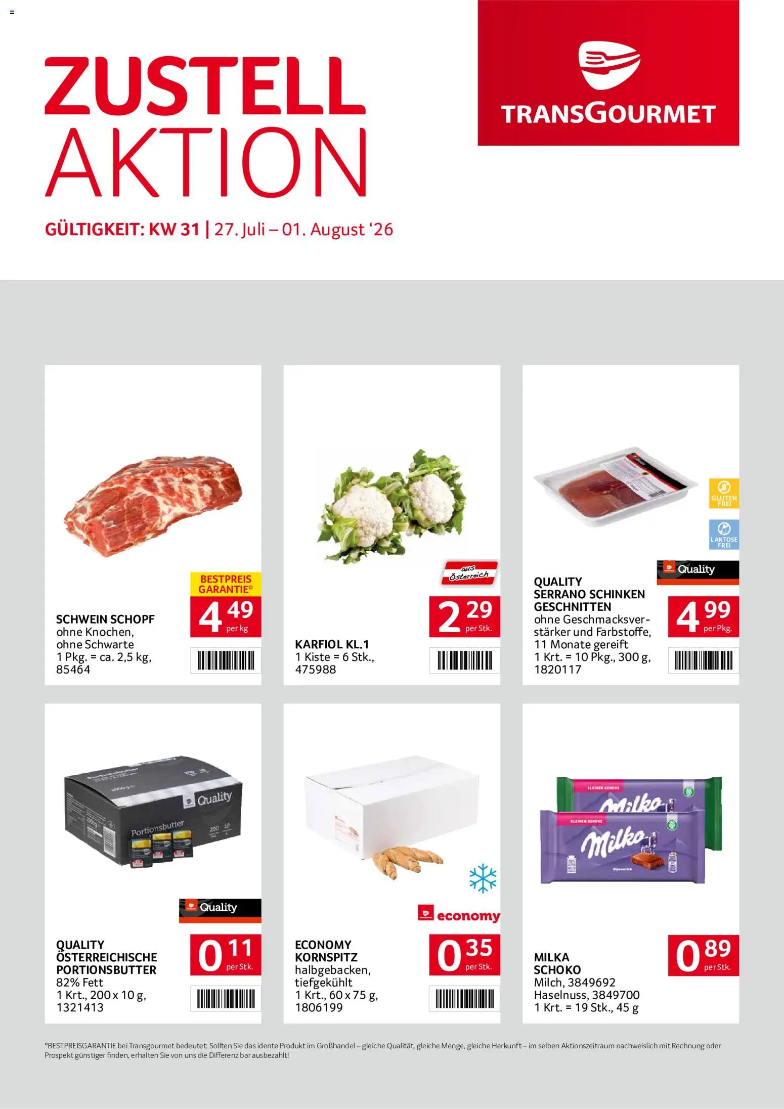 Vorschau der Angebote: Transgourmet Transgourmet Zustellaktion gültig ab 27.07.2026 - Schinken