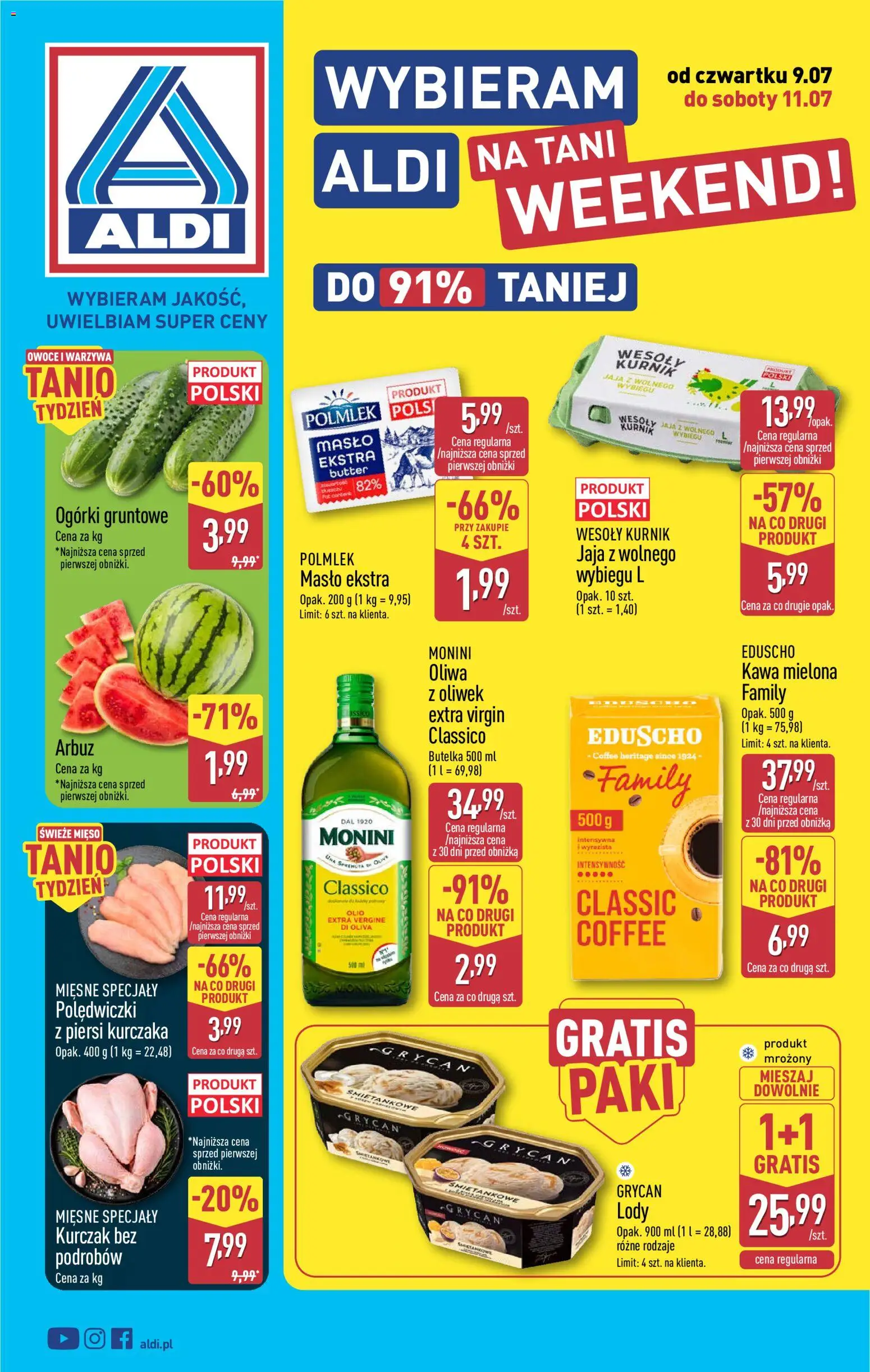 Náhled nabídky: Aldi Polsko Aldi Polsko leták - Oferta weekendowa platný od 09.07.2026 - Máslo