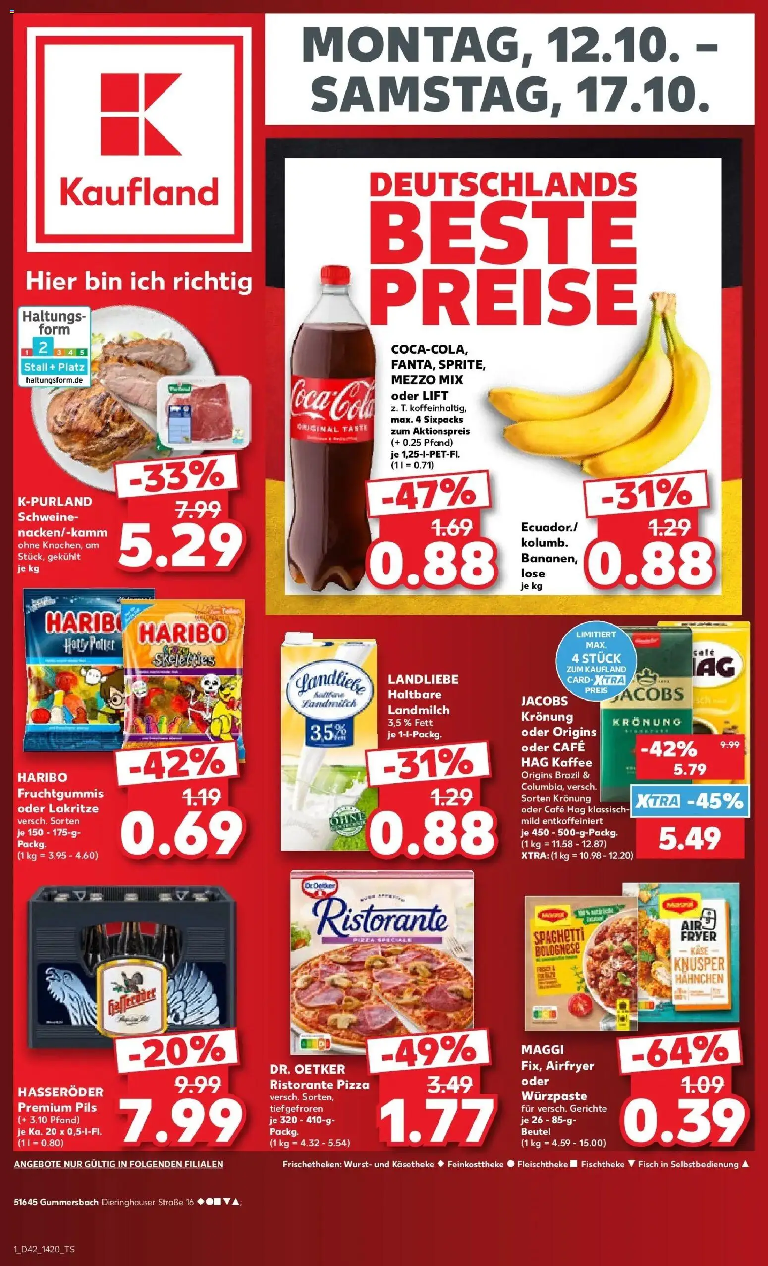 Vorschau von dem Prospekt des Geschäftes Kaufland, gültig ab dem 12.10.2026 - Pizza, Käse, Gerichte, Fisch, Spaghetti, Maggi, Ristorante, Hahnchen