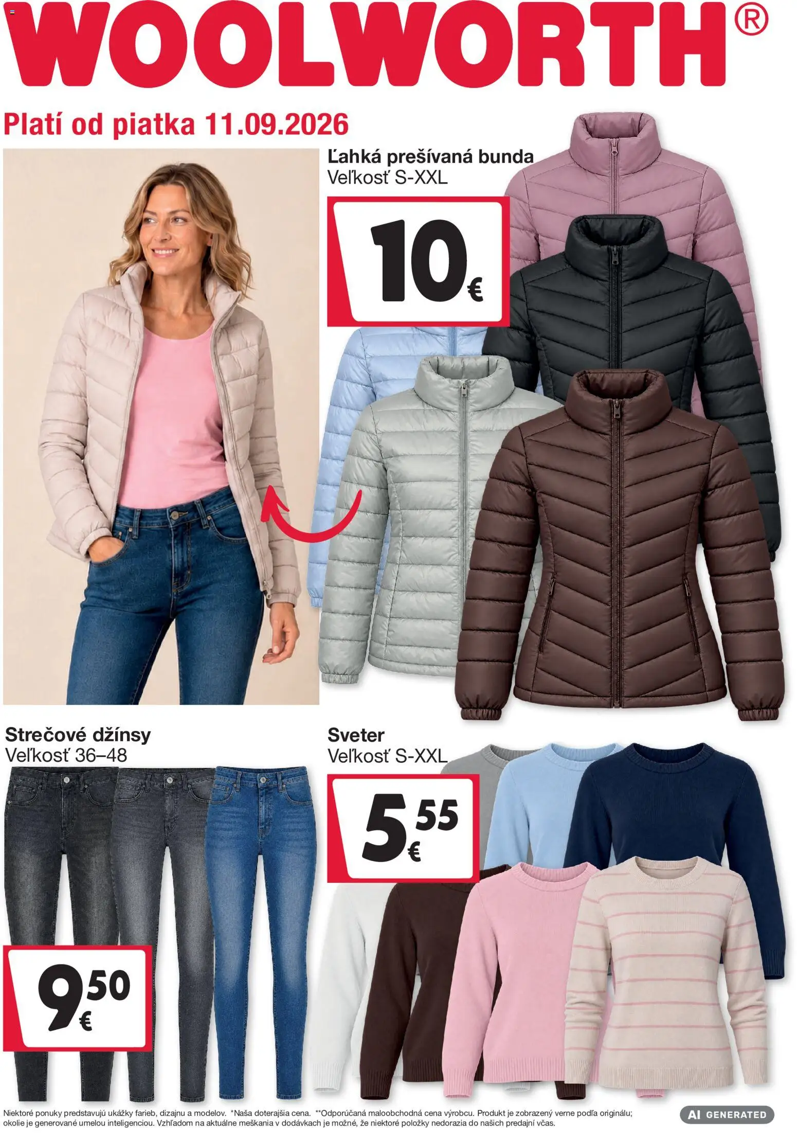 Náhľad Woolworth letáku platného od 11.09.2026 - Bunda, Sveter