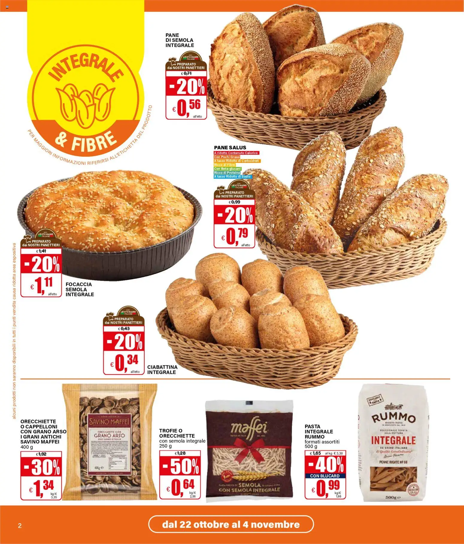 Anteprima dell'opuscolo Il Gigante volantino Diamo colore a nostro benessere dal negozio Il Gigante valido da 22/10/2026 - Pasta, Focaccia, Pane, Penne, Orecchiette, Lievito, Semola, Rummo