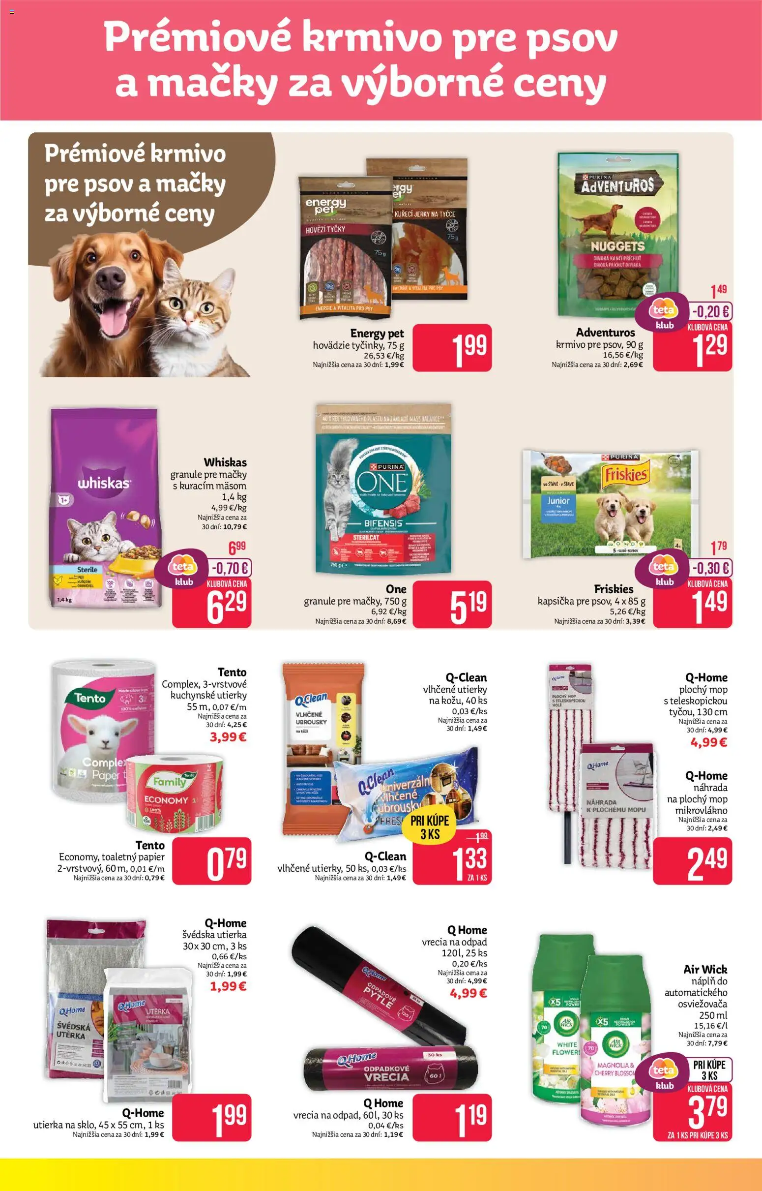 Náhľad Teta drogerie letáku platného od 26.10.2026 - Mop, Toaletný papier, Granule pre mačky, Kuchynské utierky, Air Wick, Jerky, Granule, Whiskas