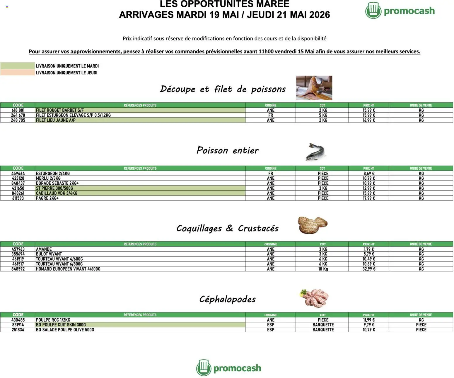 Prévisualisation de Promocash Opportunités Marée du magasin Promocash formulaire valide 19/05/2026