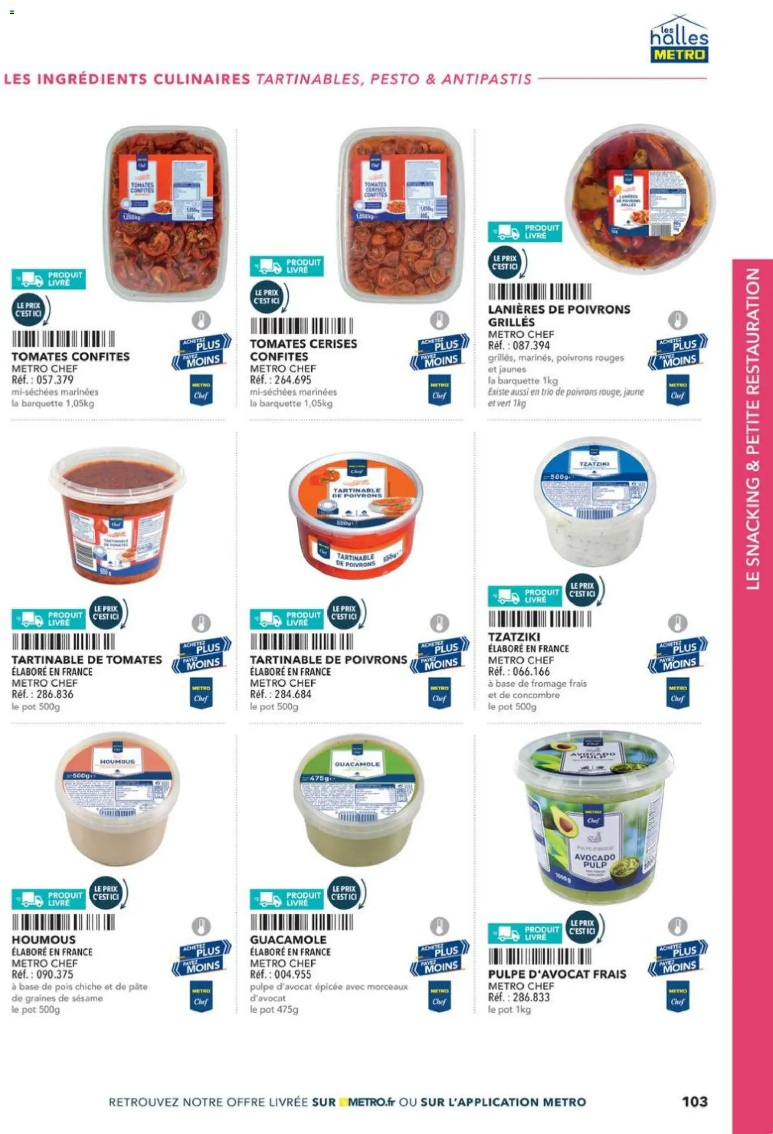 Prévisualisation de Boulangers Pâtissiers du magasin METRO formulaire valide 30/04/2026 - Fromage, Livre, Concombre, Pois chiche, Tomates, Graines de sésame, Graines, Base