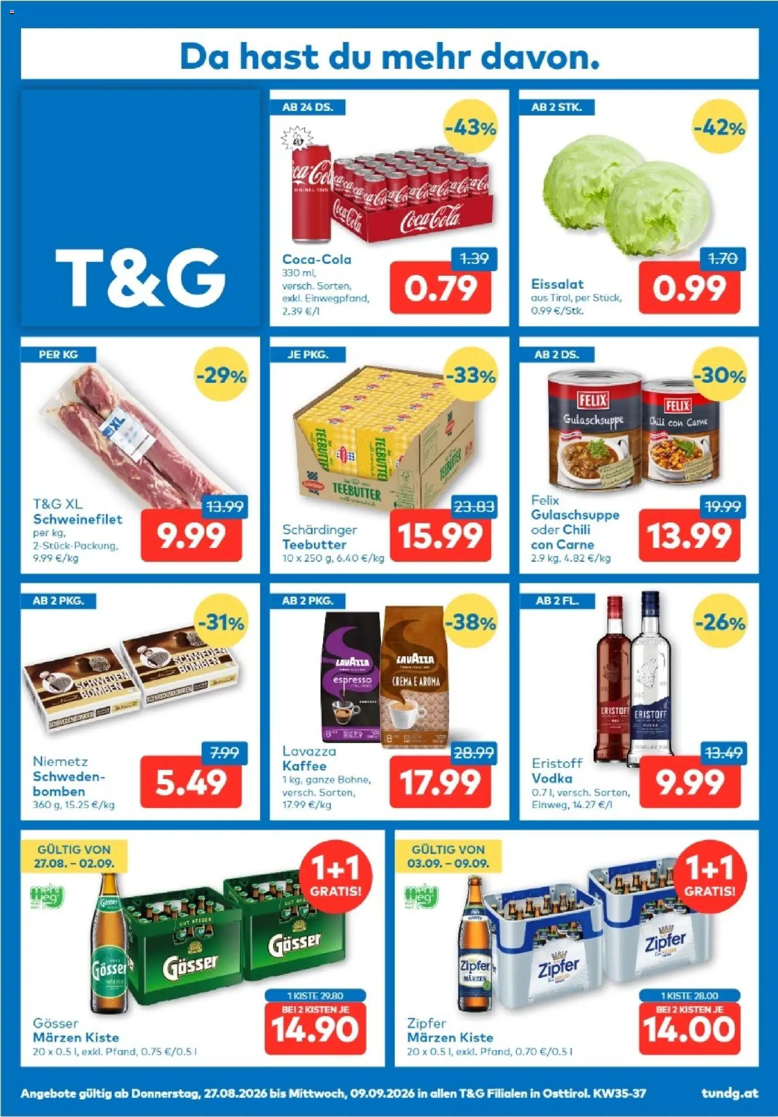 Vorschau der Angebote: T&G T&G Osttirol gültig ab 27.08.2026