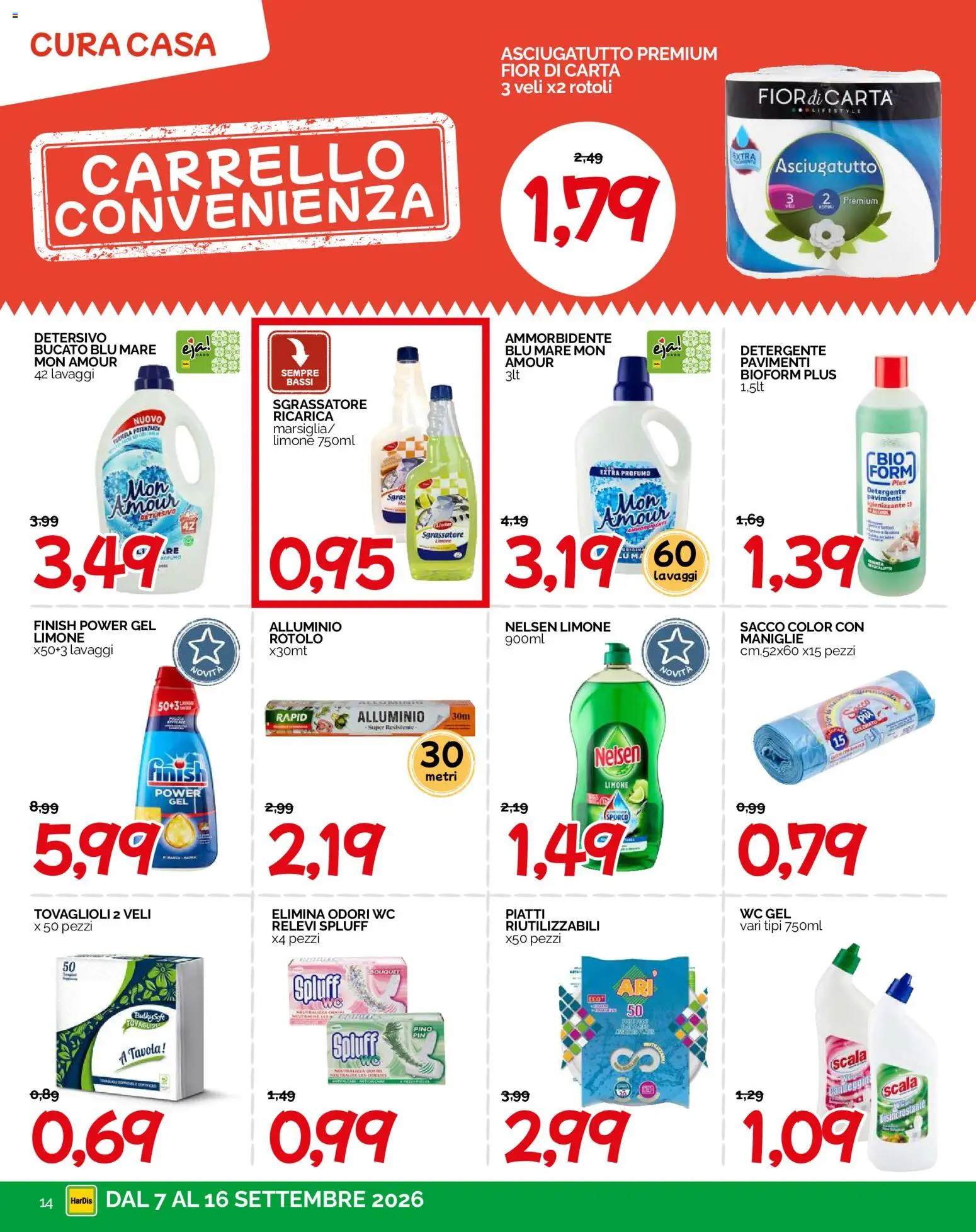 Anteprima dell'opuscolo HarDis volantino dal negozio HarDis valido da 07/09/2026 - Limone, WC, Piatti, Profumo, Alluminio, Sgrassatore, Detergente, Asciugatutto