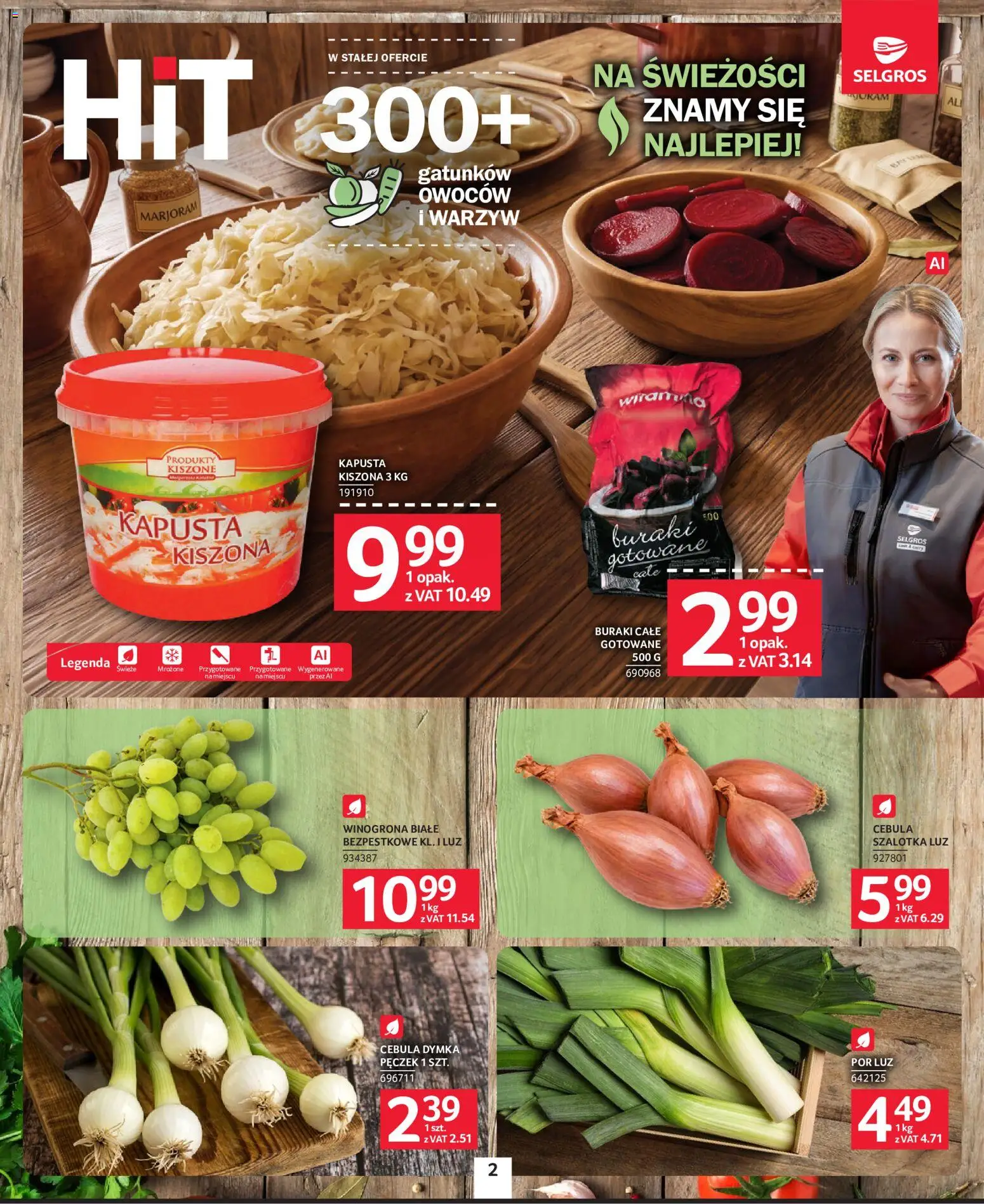 Pogląd gazetki "Selgros cash&carry gazetka" ze sklepu Selgros cash&carry ważnej od 22.10.2026 - Por, Kapusta, Cebula, Kapusta kiszona, Szalotka, Winogrona, Buraki, Cebula dymka