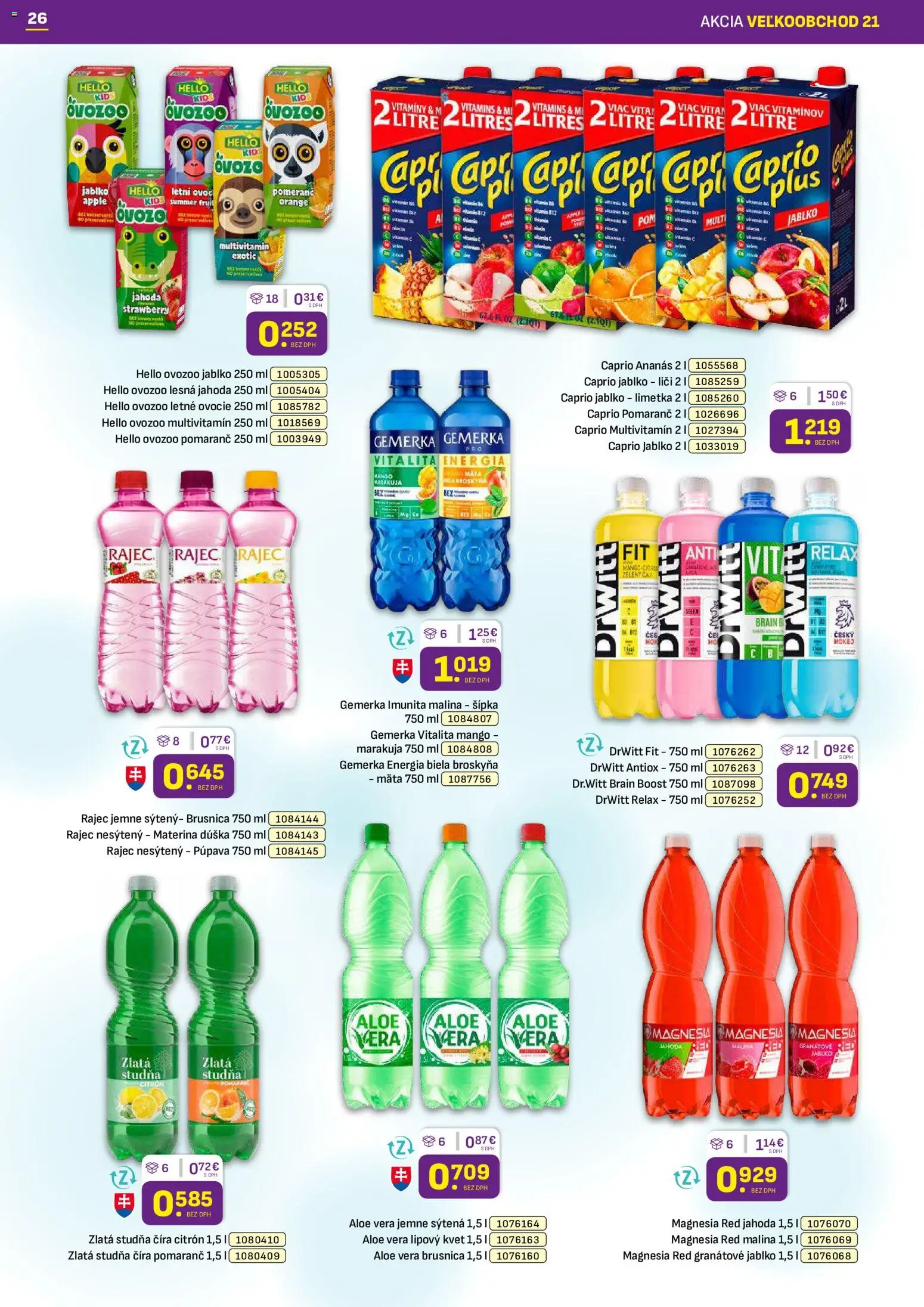 Náhľad Libex letáku platného od 19.10.2026 - Mango, Apple, Aloe Vera, Ovocie, Liči, Granátové jablko, Limetka, Ananás