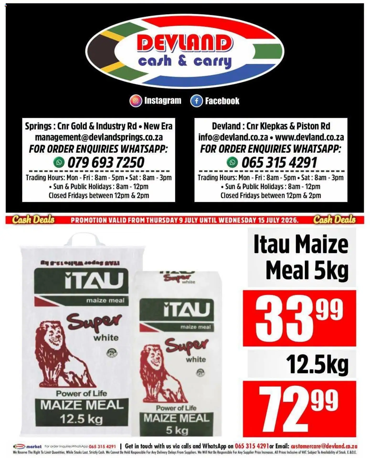 Preview of Devland flyer valid from 09/07/2026 - Maize meal