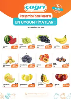 Çağrı Market Çağrı Market - Manav Katalog 20.08.2026 - Broşürünün önizlemesi