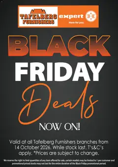Preview of Tafelberg Furnishers flyer valid from 14/10/2026