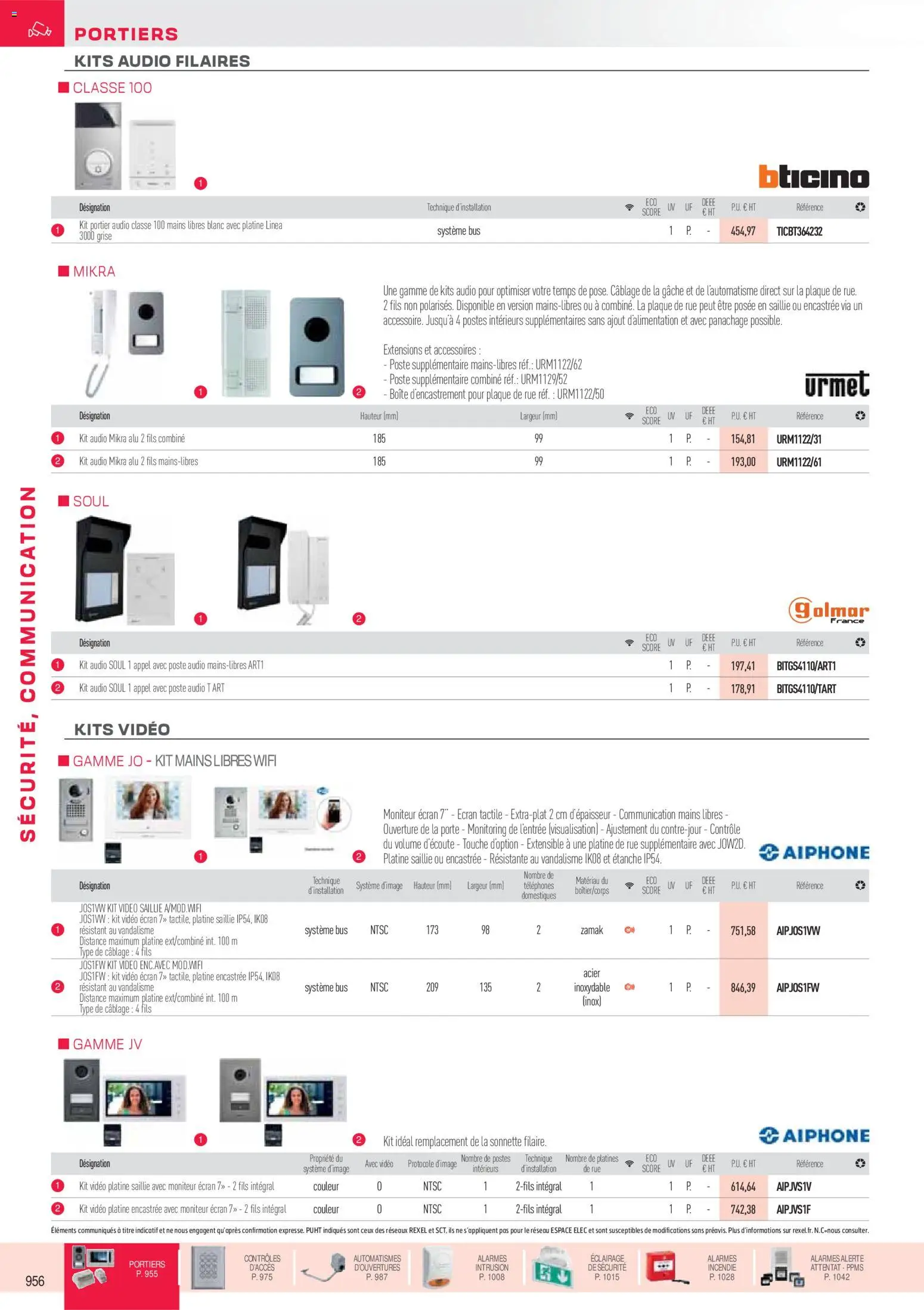 Prévisualisation de Brochure sécurité, communication du magasin Rexel formulaire valide 18/11/2025 - Vidéo, Porte, Éclairage, Audio, Moniteur, Portier