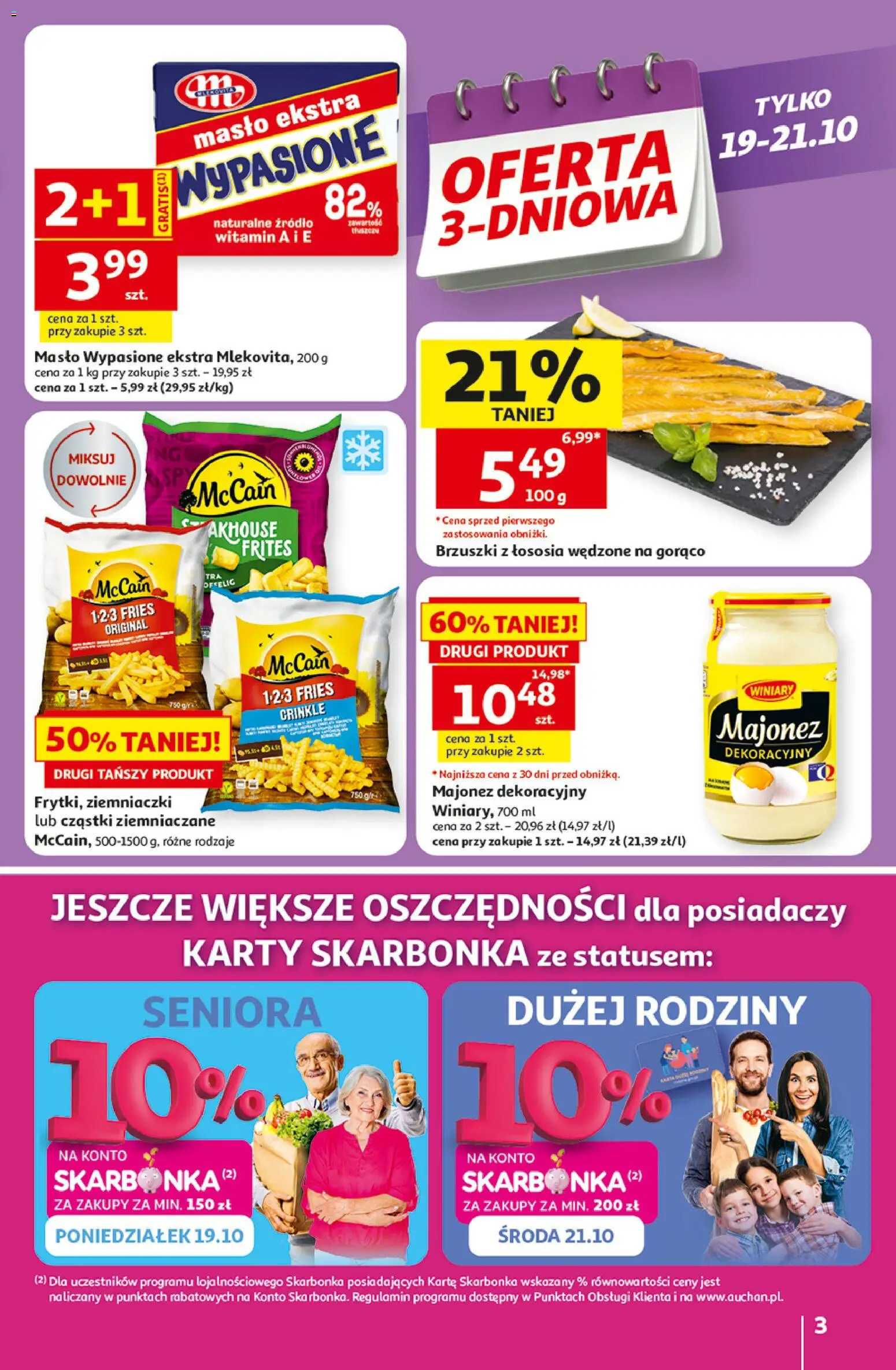 Pogląd gazetki "Auchan gazetka - Hipermarket" ze sklepu Auchan ważnej od 15.10.2026 - Masło, Majonez, Brzuszki z łososia, Ziemniaczki