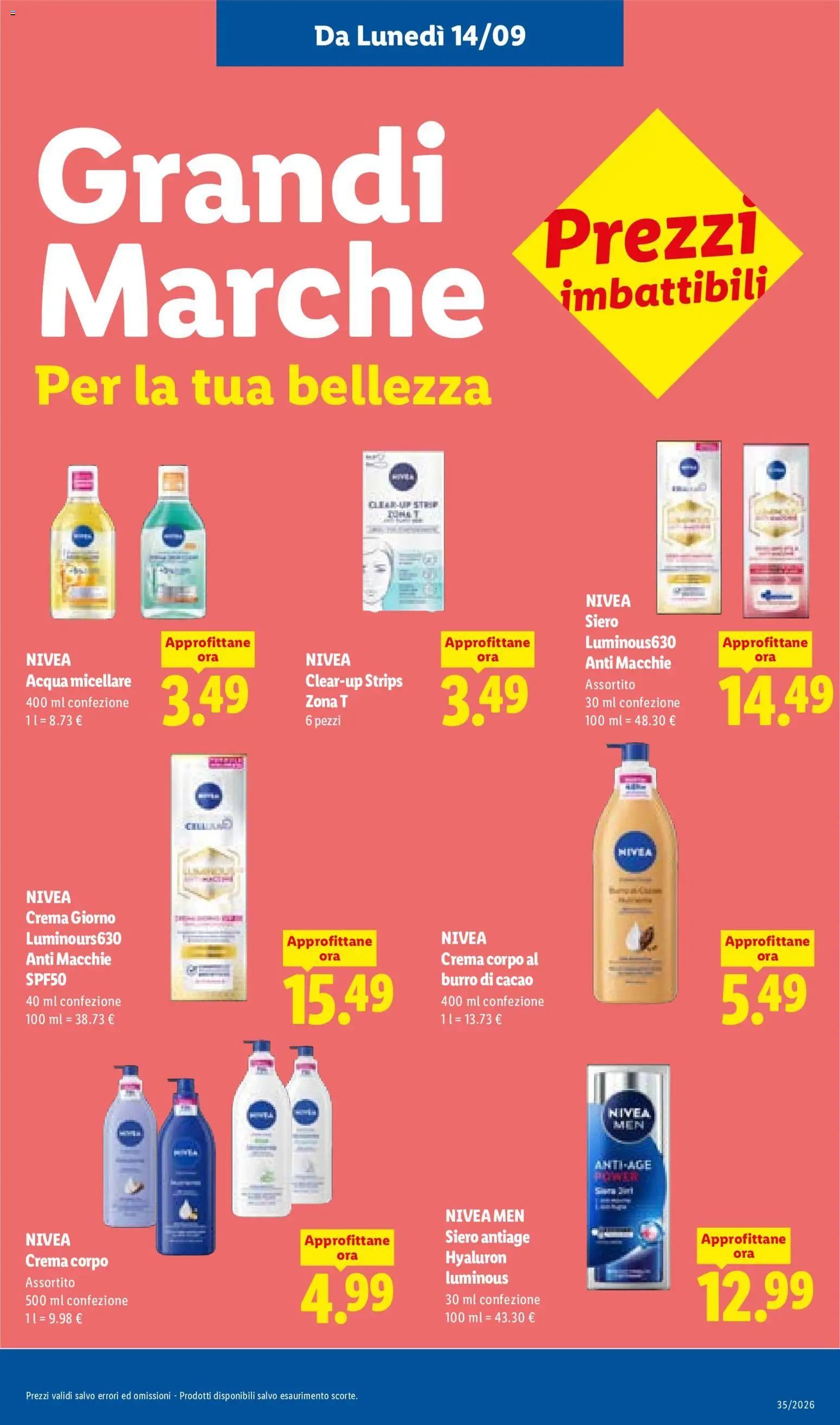 Anteprima dell'opuscolo Lidl volantino dal negozio Lidl valido da 10/09/2026 - Acqua, Crema, Burro, Cacao, Acqua micellare, Burro di cacao