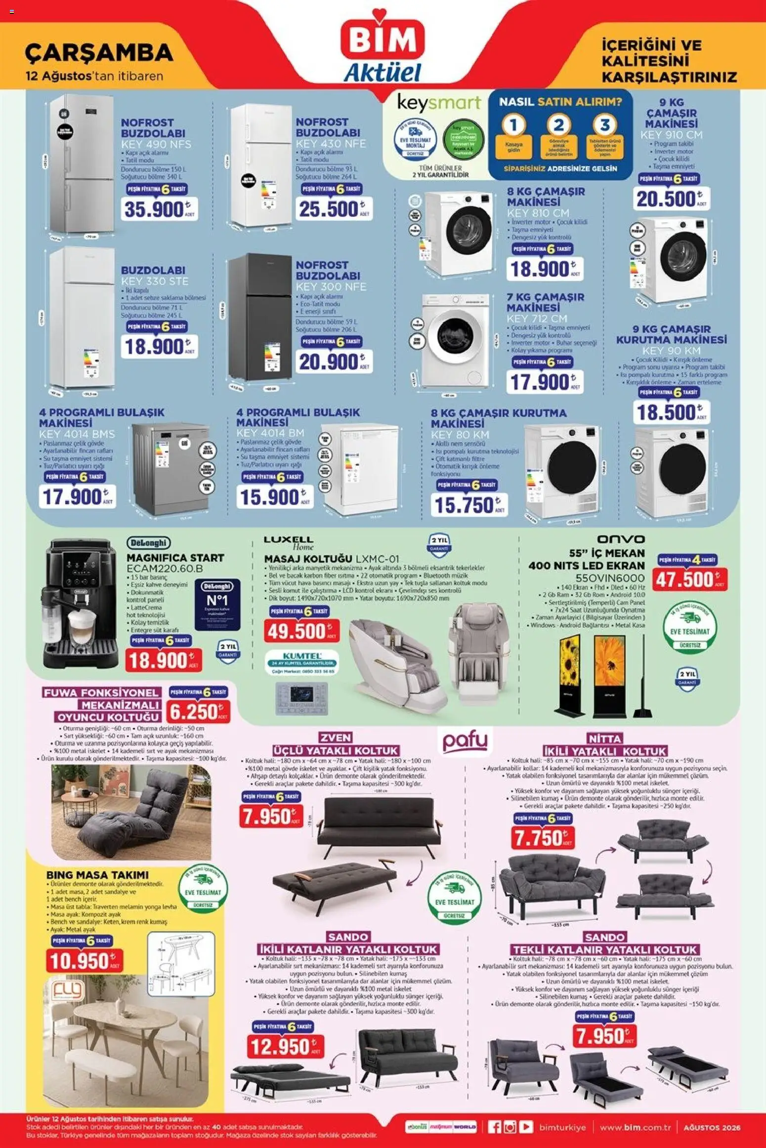 BİM BİM - Katalog Çarşamba 12.08.2026 - Broşürünün önizlemesi