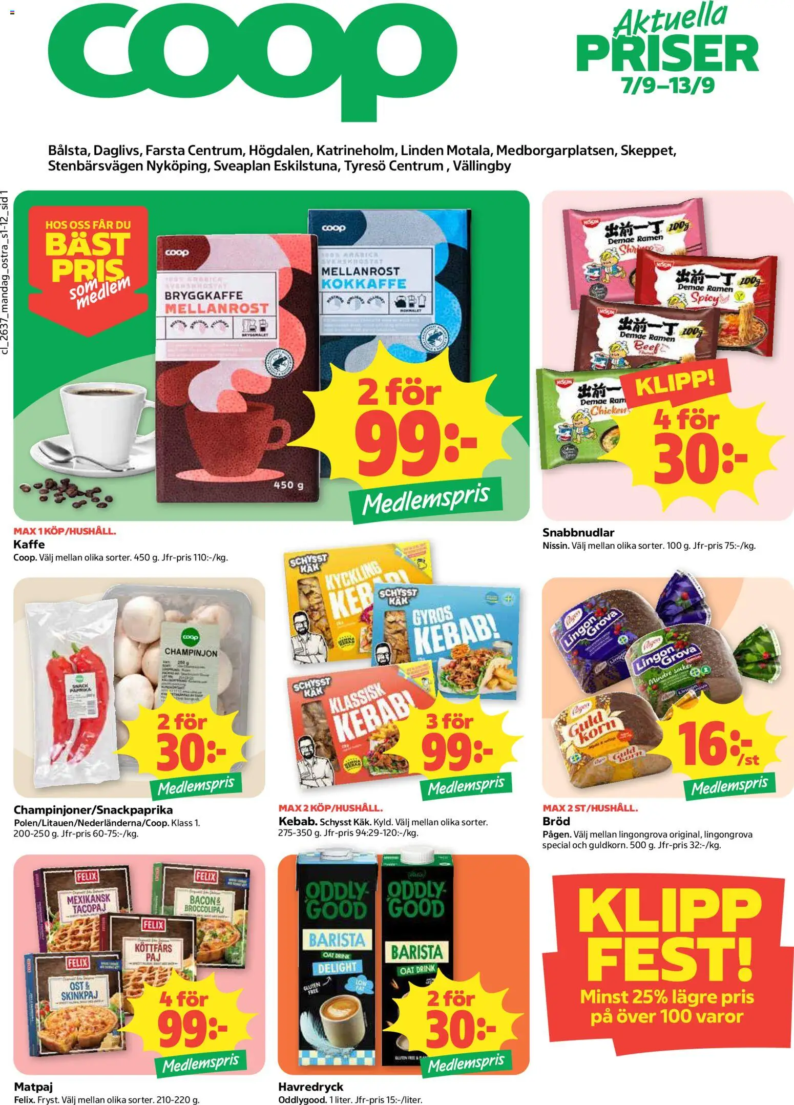 Förhandsgranska reklamblad Coop Daglivs erbjudanden från butik Coop Daglivs gäller från 07/09/2026