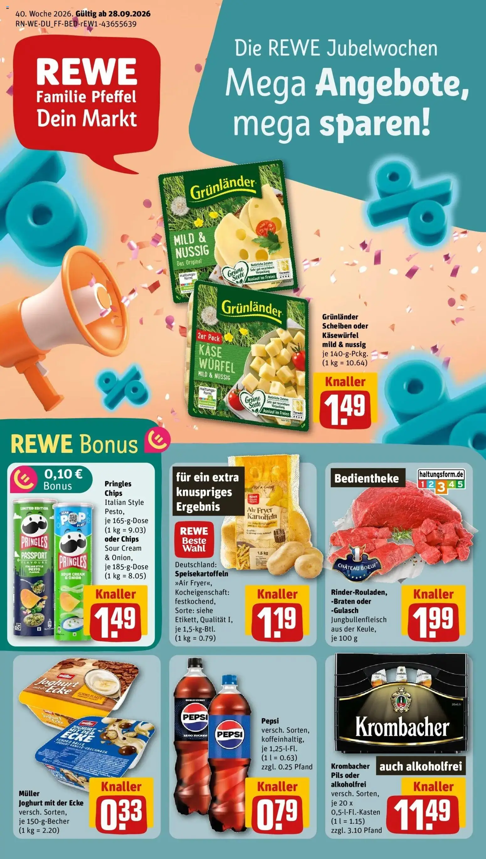 Vorschau von dem Prospekt des Geschäftes Rewe, gültig ab dem 28.09.2026