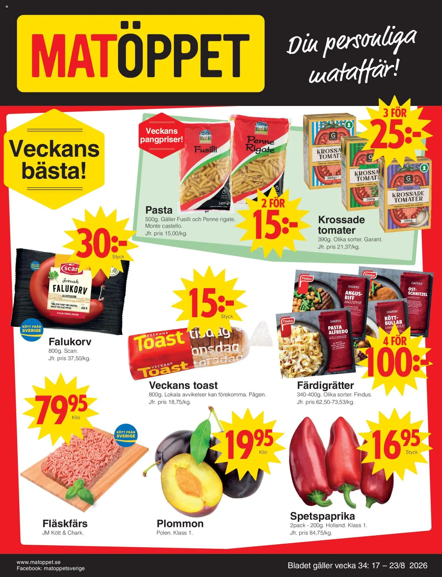 Förhandsgranska reklamblad Matöppet erbjudanden från butik Matöppet gäller från 17/08/2026