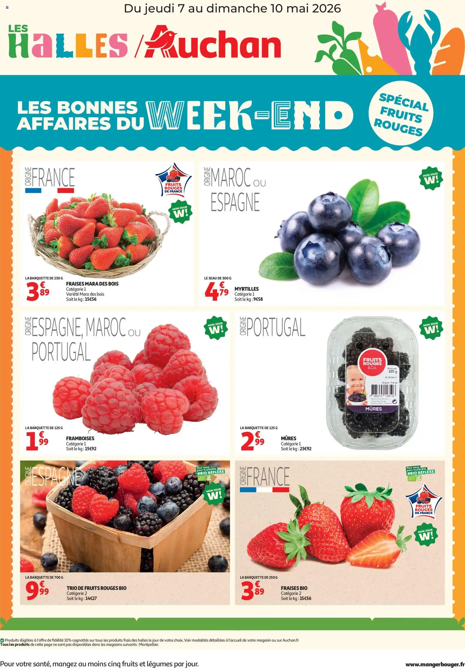 Prévisualisation de Auchan Les bons plans du week-end dans votre hyper - Spécial fruits rouges du magasin Auchan formulaire valide 07/05/2026