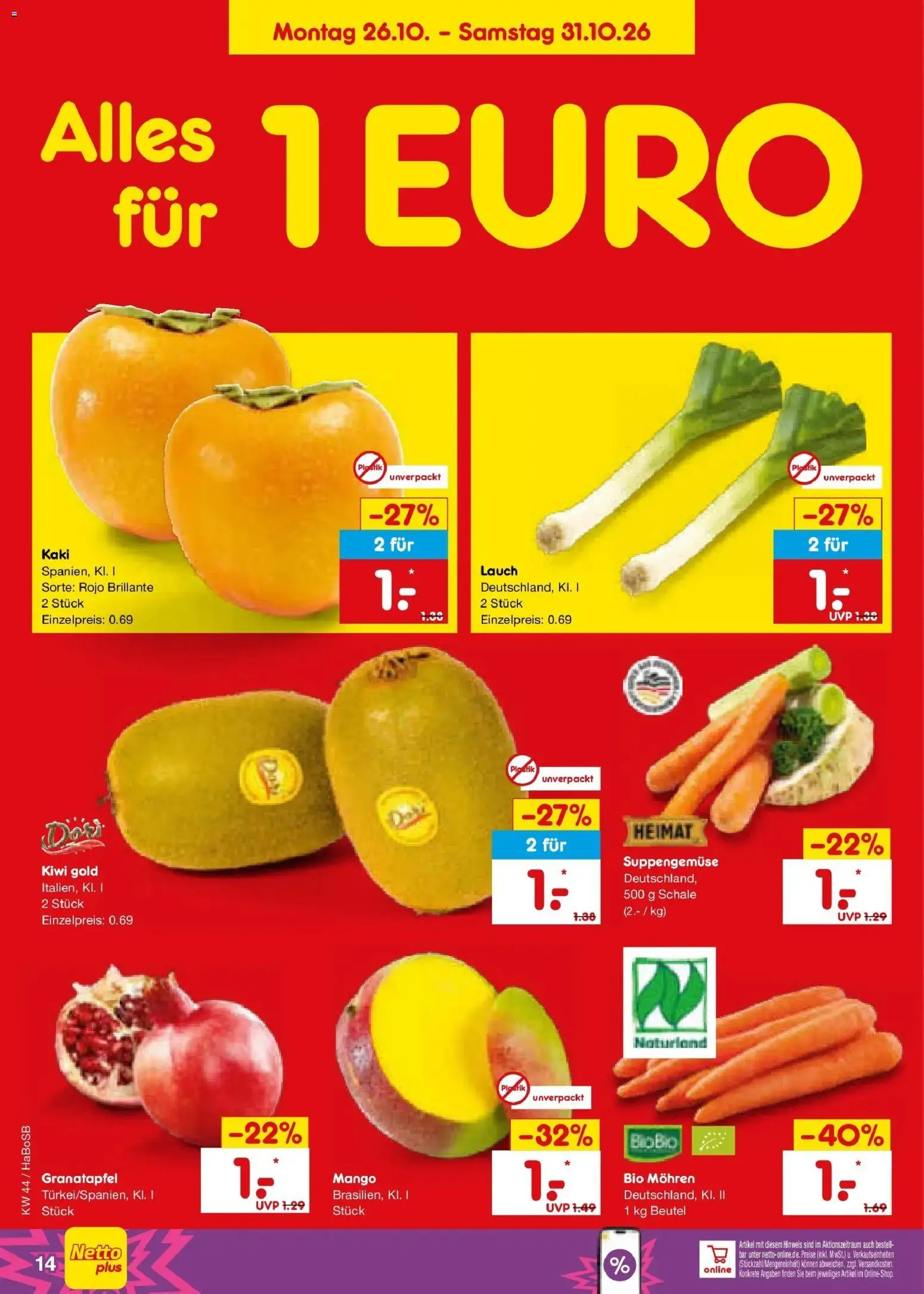 Vorschau von dem Prospekt des Geschäftes Netto Marken-Discount, gültig ab dem 26.10.2026