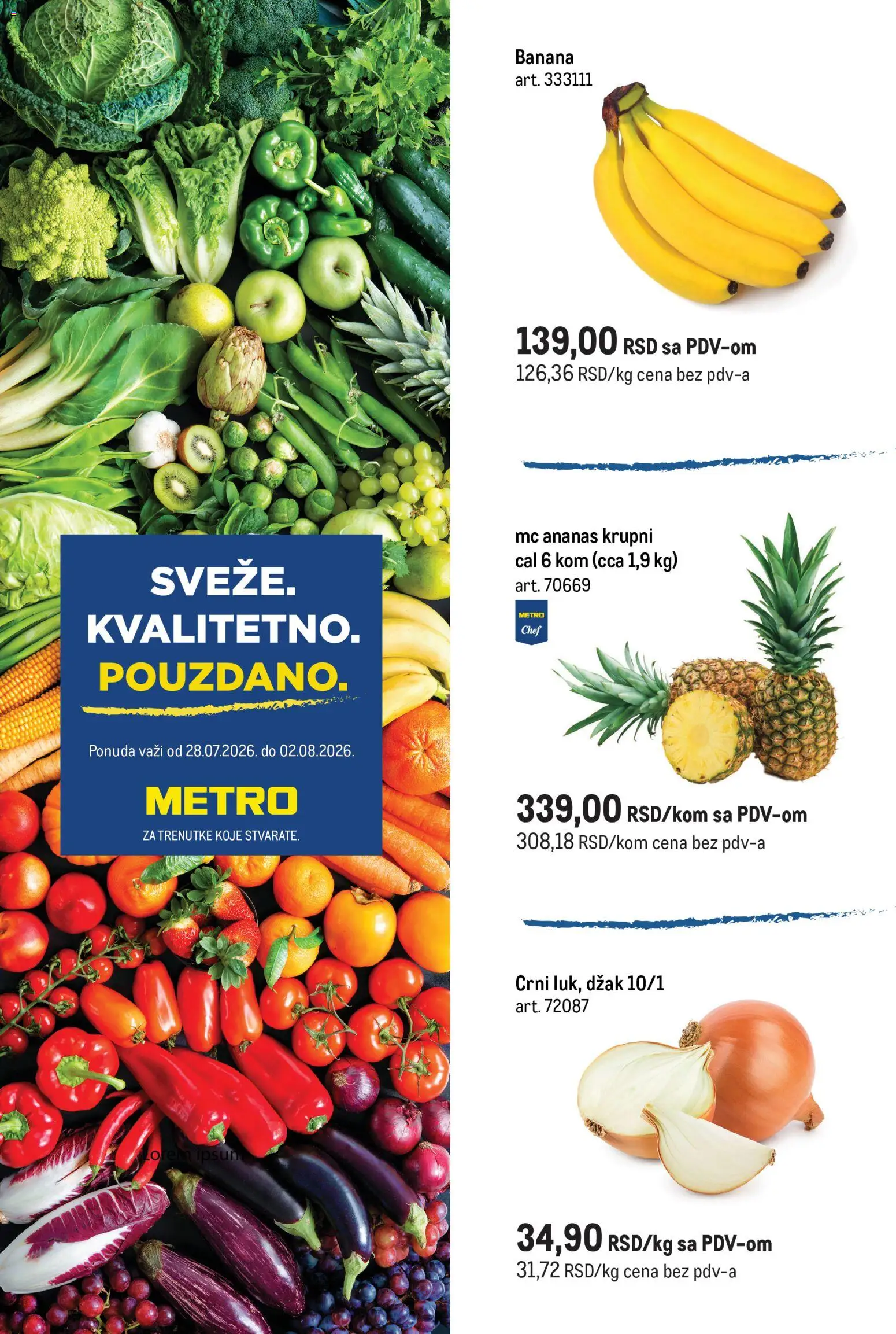 Pregled Metro kataloga - važi od 28.07.2026