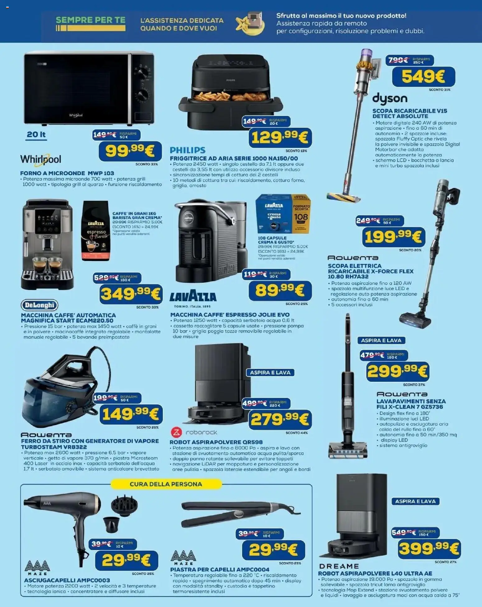 Anteprima dell'opuscolo Euronics volantino Torino dal negozio Euronics valido da 20/08/2026 - Friggitrice ad aria, Lavazza, Robot aspirapolvere, Illuminazione, Friggitrice, Spazzola, Tè, Bevande