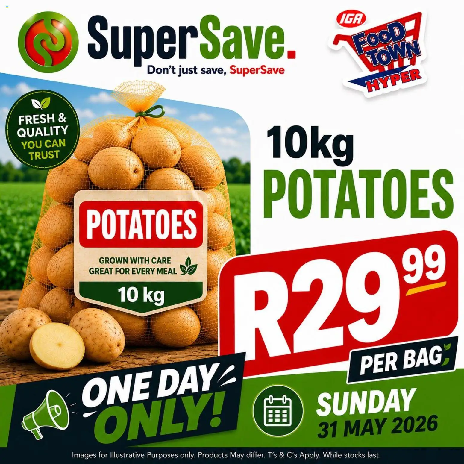 Preview of Super Save flyer valid from 31/05/2026 - Bag, Potatoes