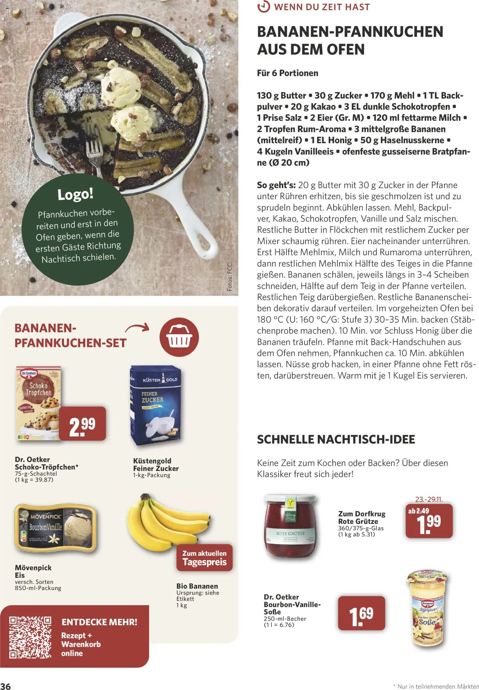 Vorschau von dem Prospekt des Geschäftes Combi, gültig ab dem 31.10.2026 - Butter, Pfannkuchen, Milch, Ofen, Zucker, Salz, Vanille, Soße