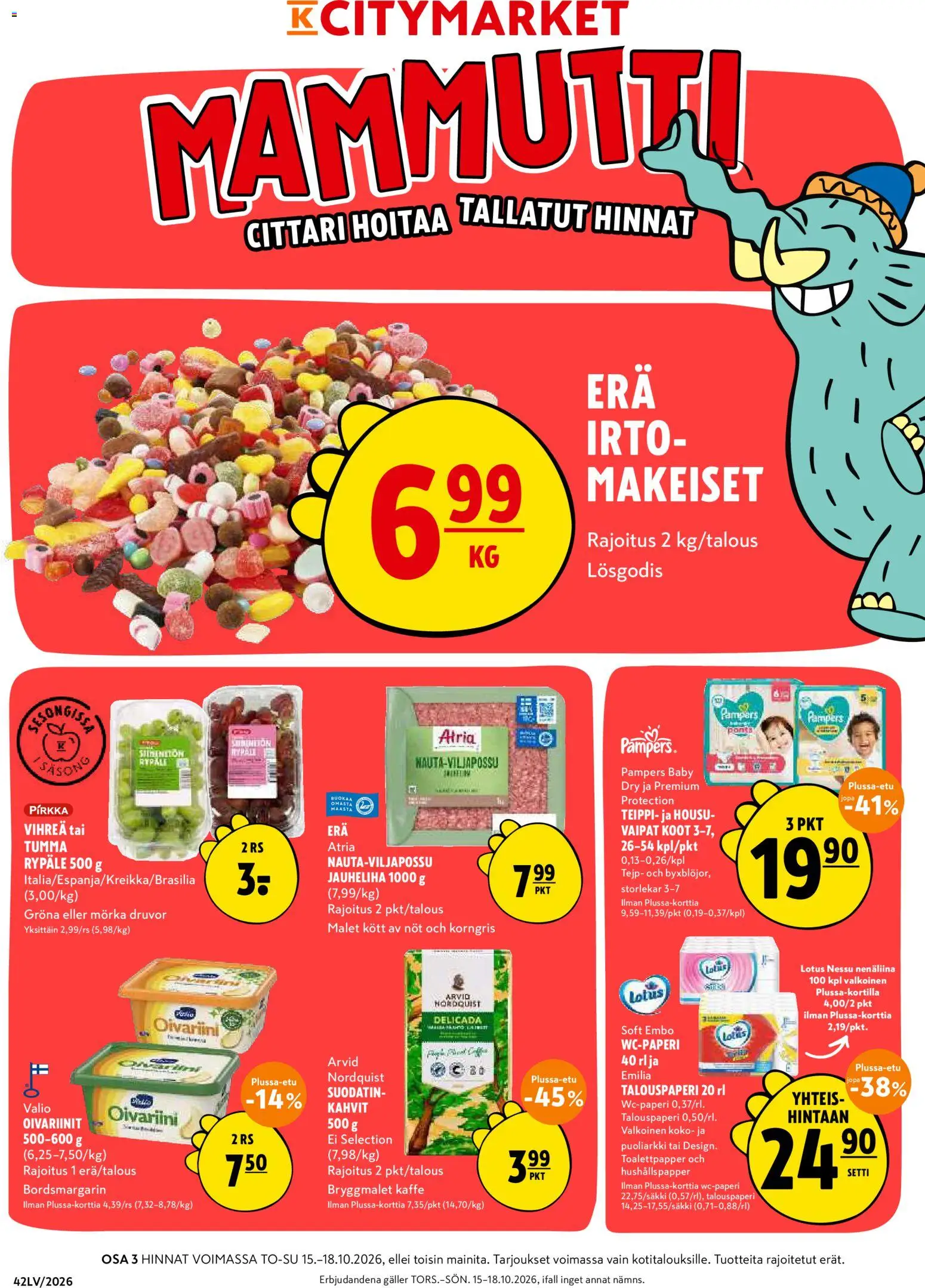 Kaupan K-Citymarket K-Citymarket tarjoukset esikatselu, voimassa 15/10/2026