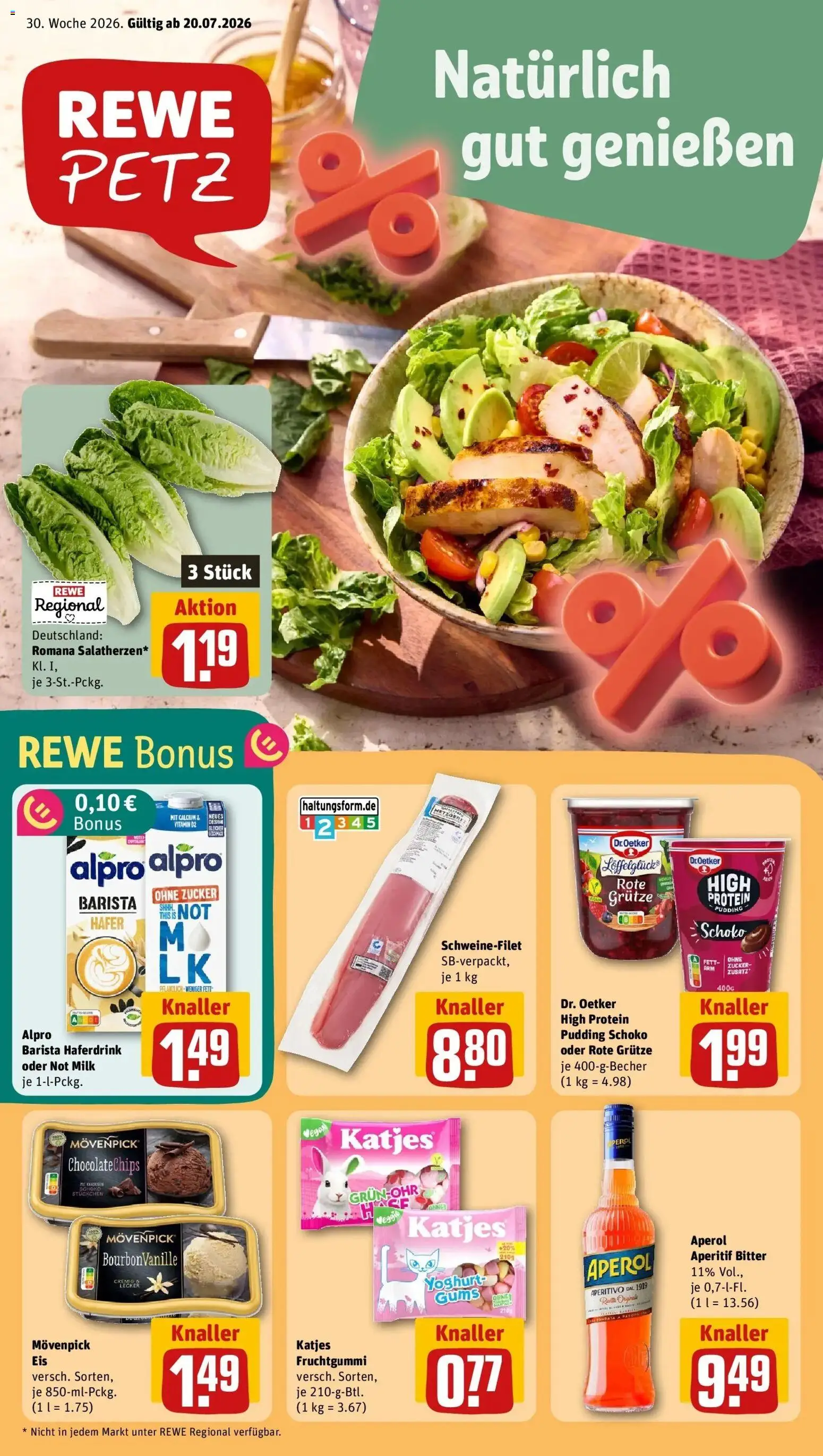 Vorschau von dem Prospekt des Geschäftes Rewe, gültig ab dem 20.07.2026